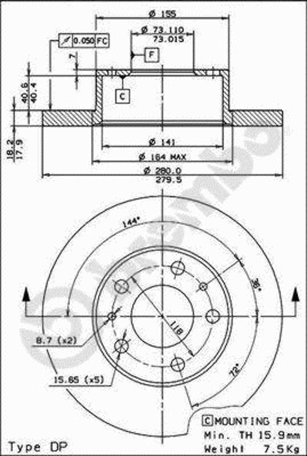 Диск тормозной BRECO BS 7501