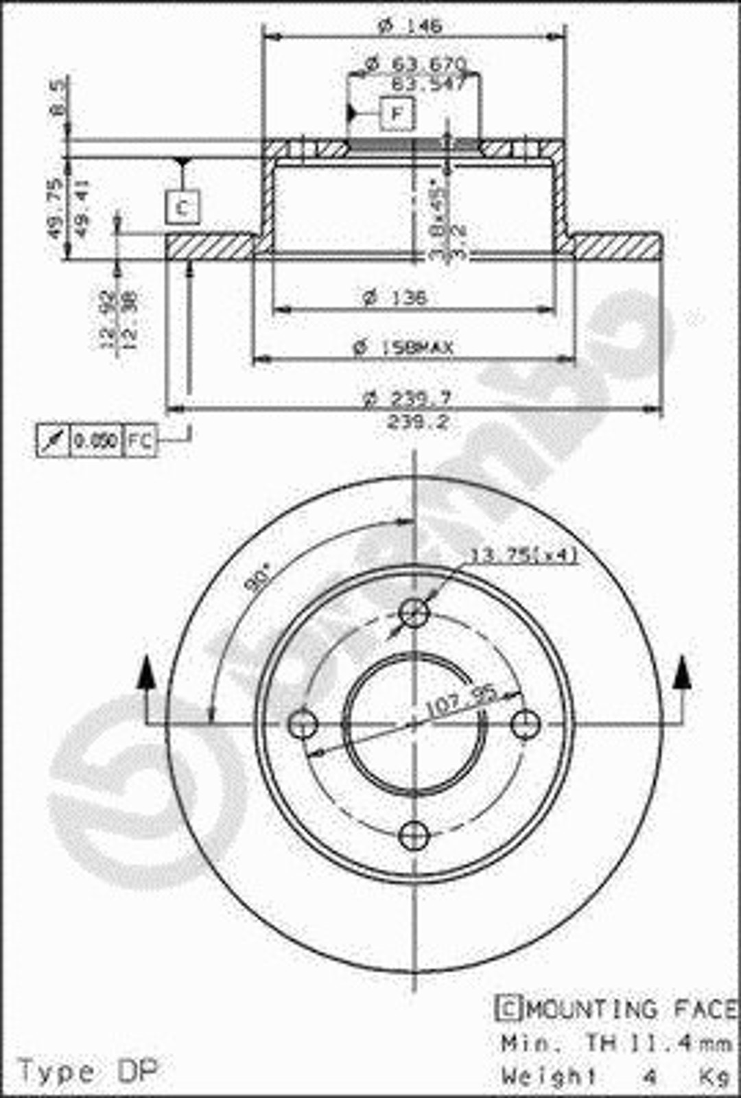 Диск тормозной BRECO BS 7524
