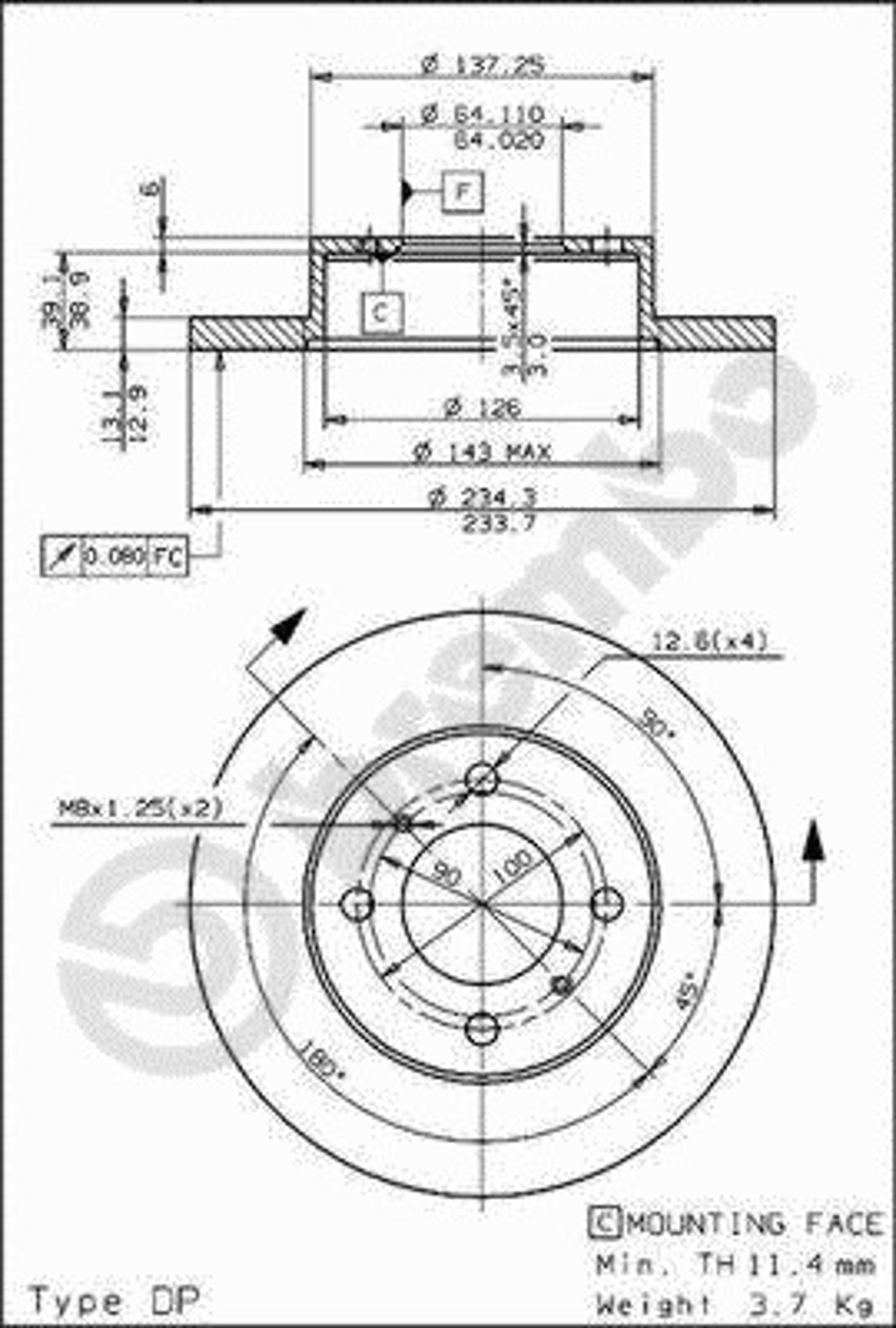 Диск тормозной BRECO BS 7549