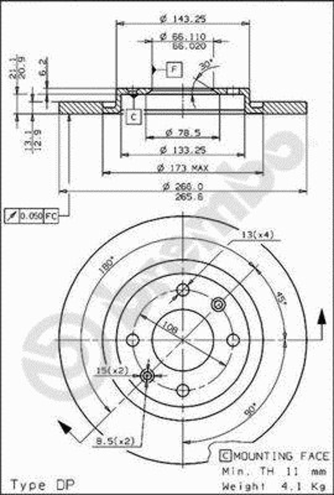 Диск тормозной BRECO BS 7557