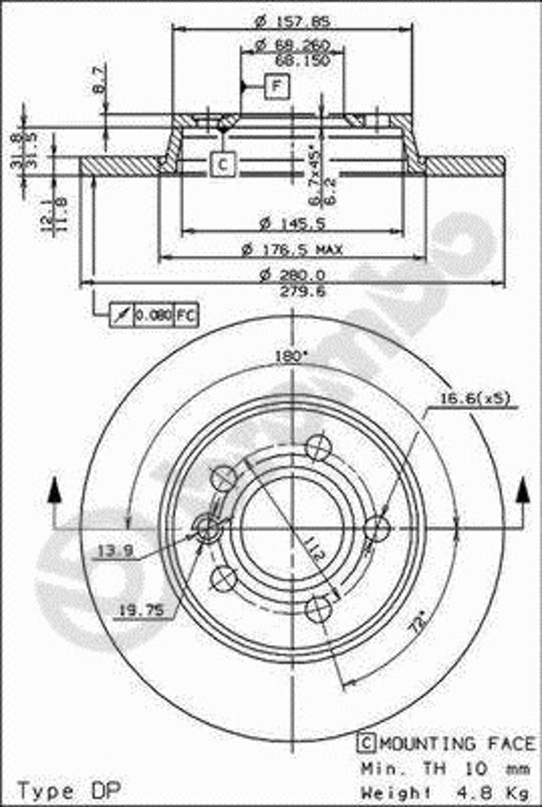Диск тормозной BRECO BS 7559