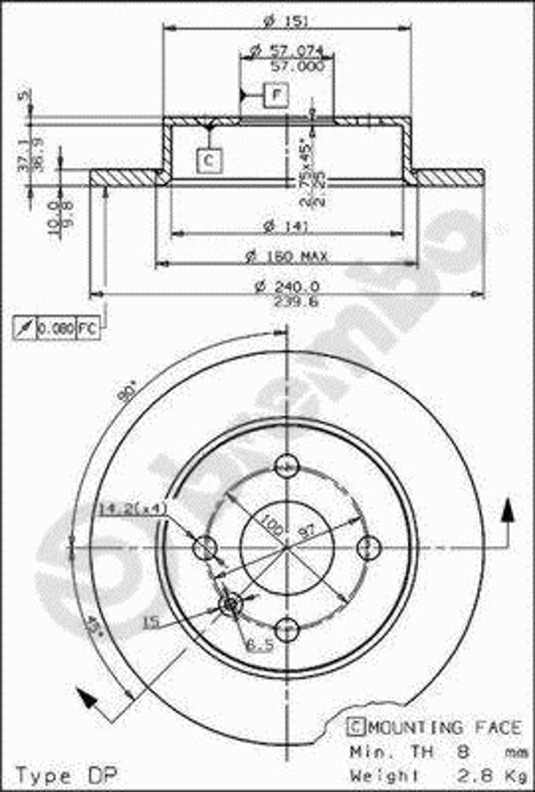 Диск тормозной BRECO BS 7573