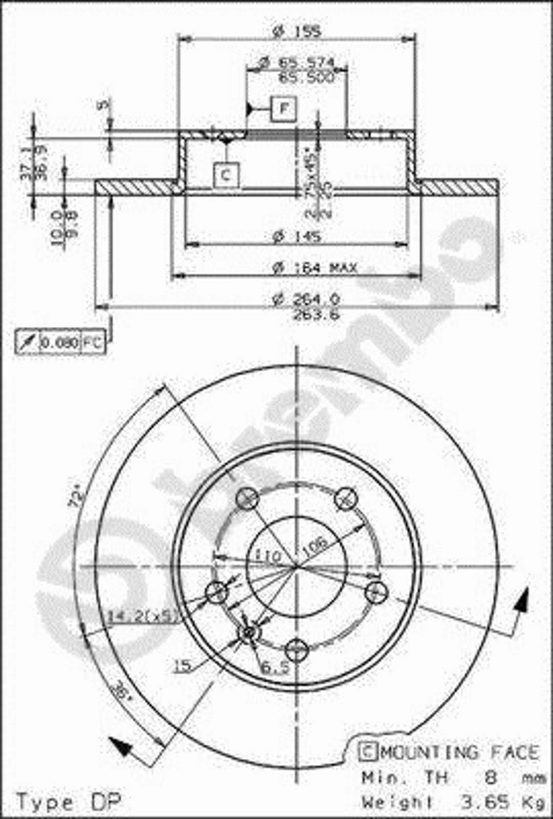 BS 7574 BRECO Диск тормозной