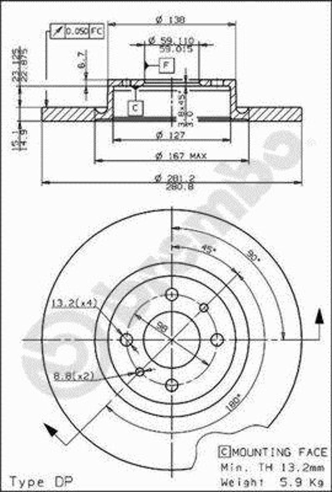 BS 7578 BRECO Диск тормозной