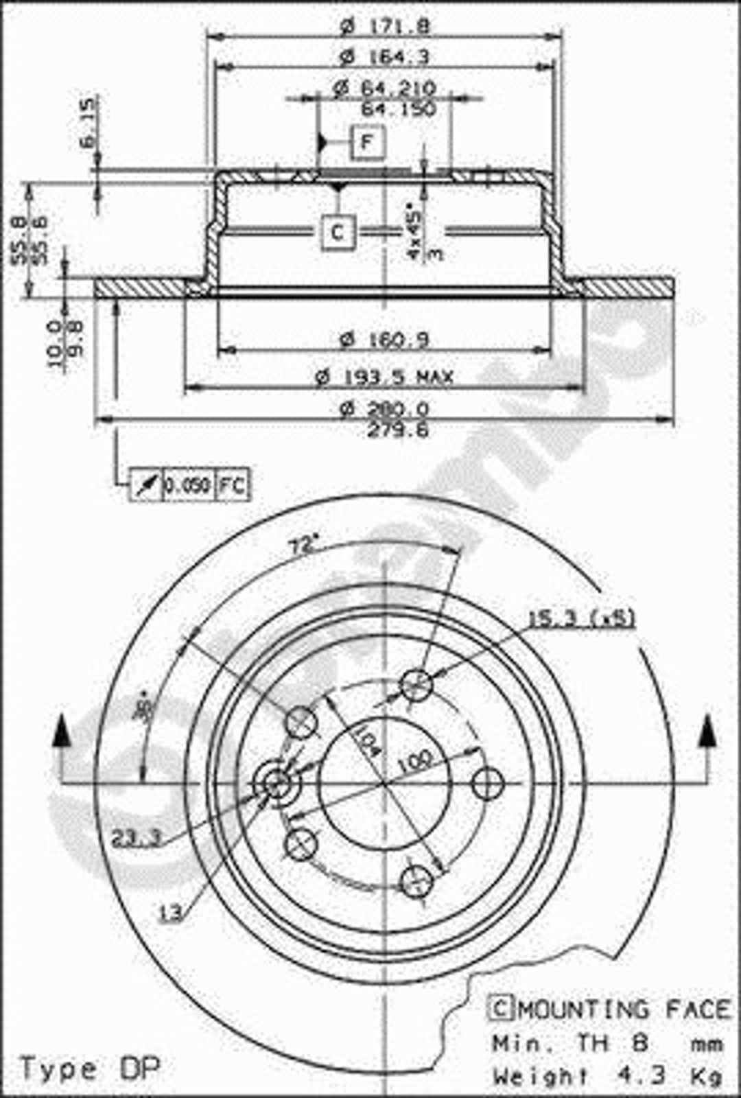 Диск тормозной BRECO BS 7590