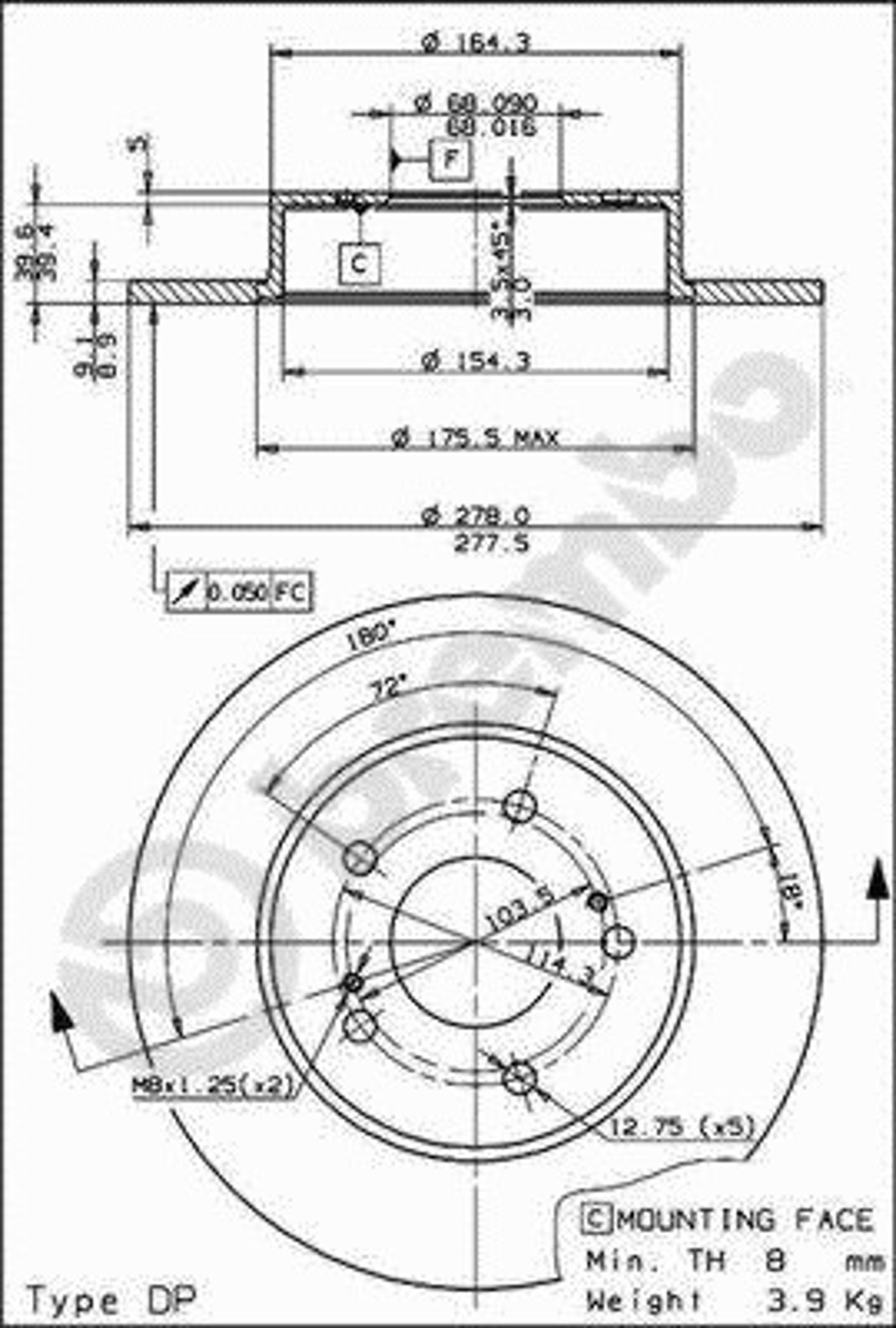 Диск тормозной BRECO BS 7593