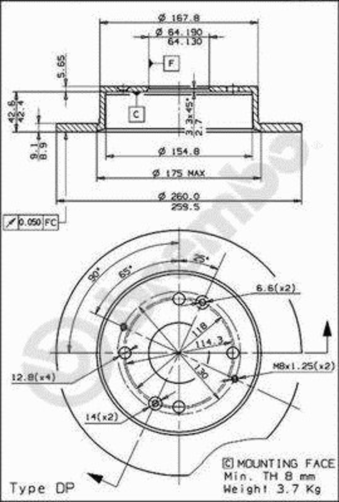 Диск тормозной BRECO BS 7597