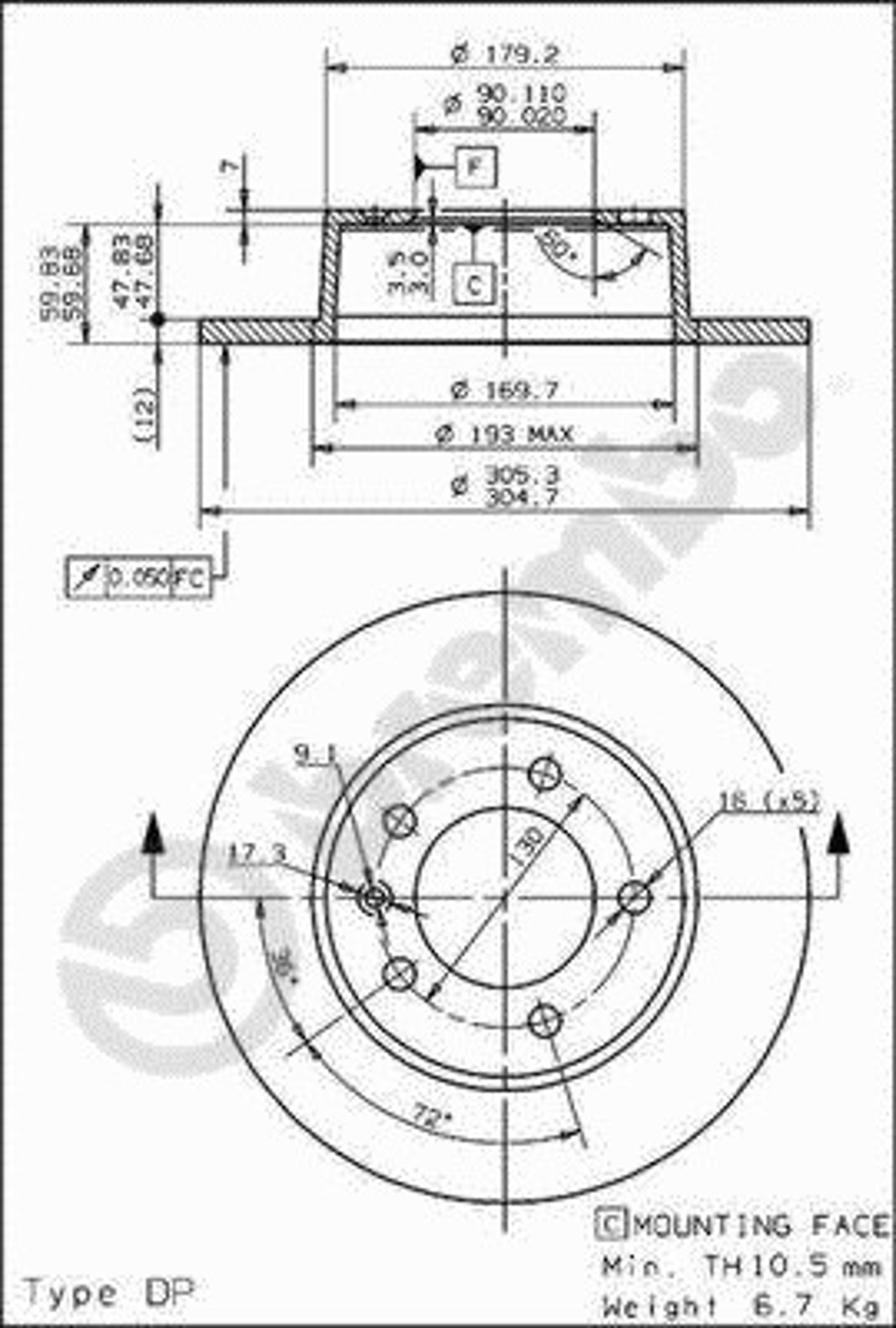 BS 7624 BRECO Диск тормозной