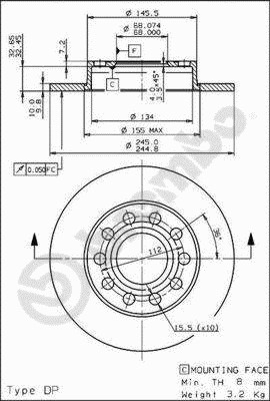 Диск тормозной BRECO BS 7630