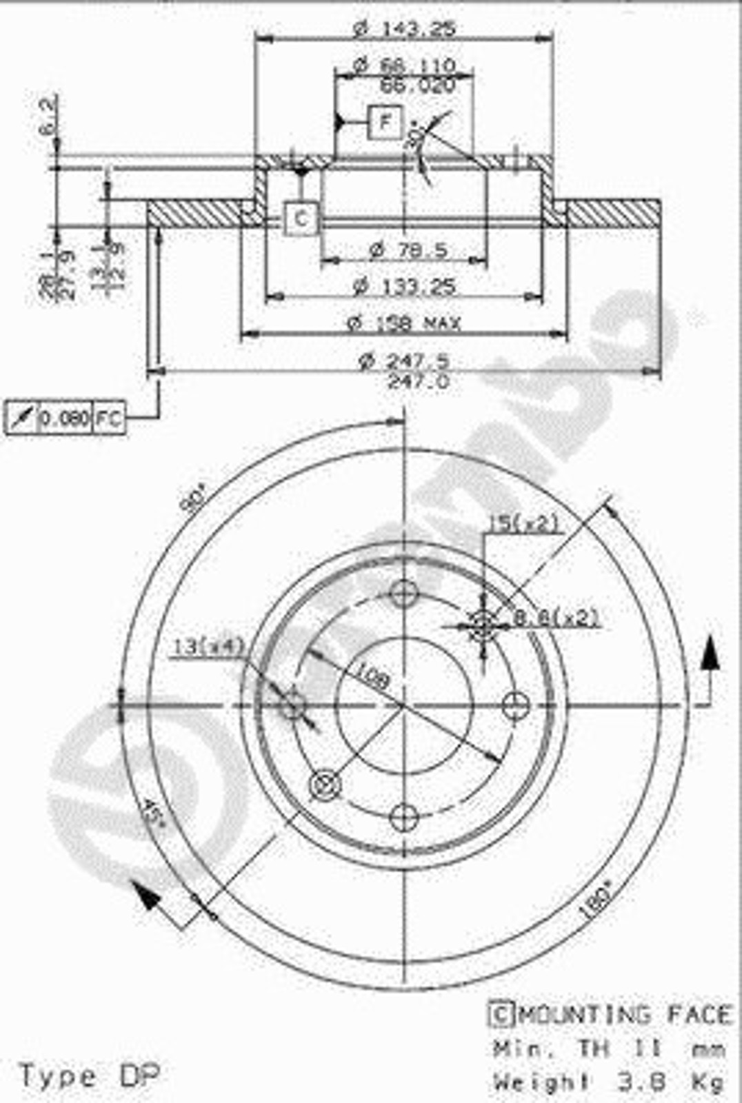 Диск тормозной BRECO BS 7654