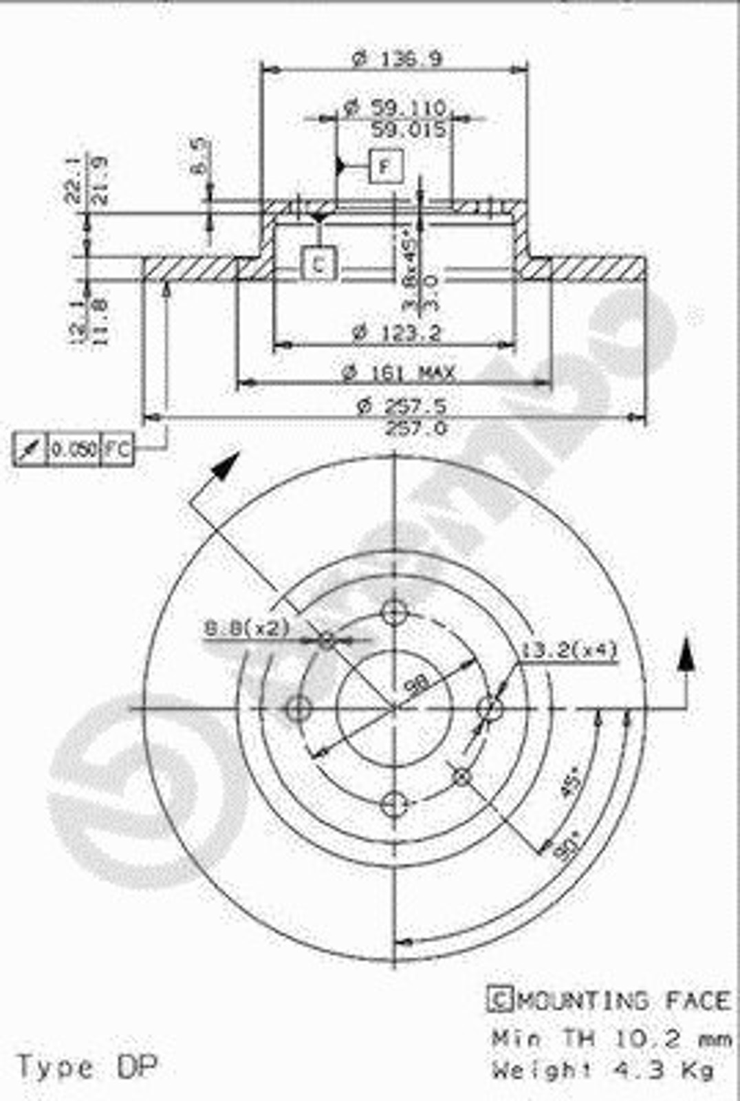 Диск тормозной BRECO BS 7655