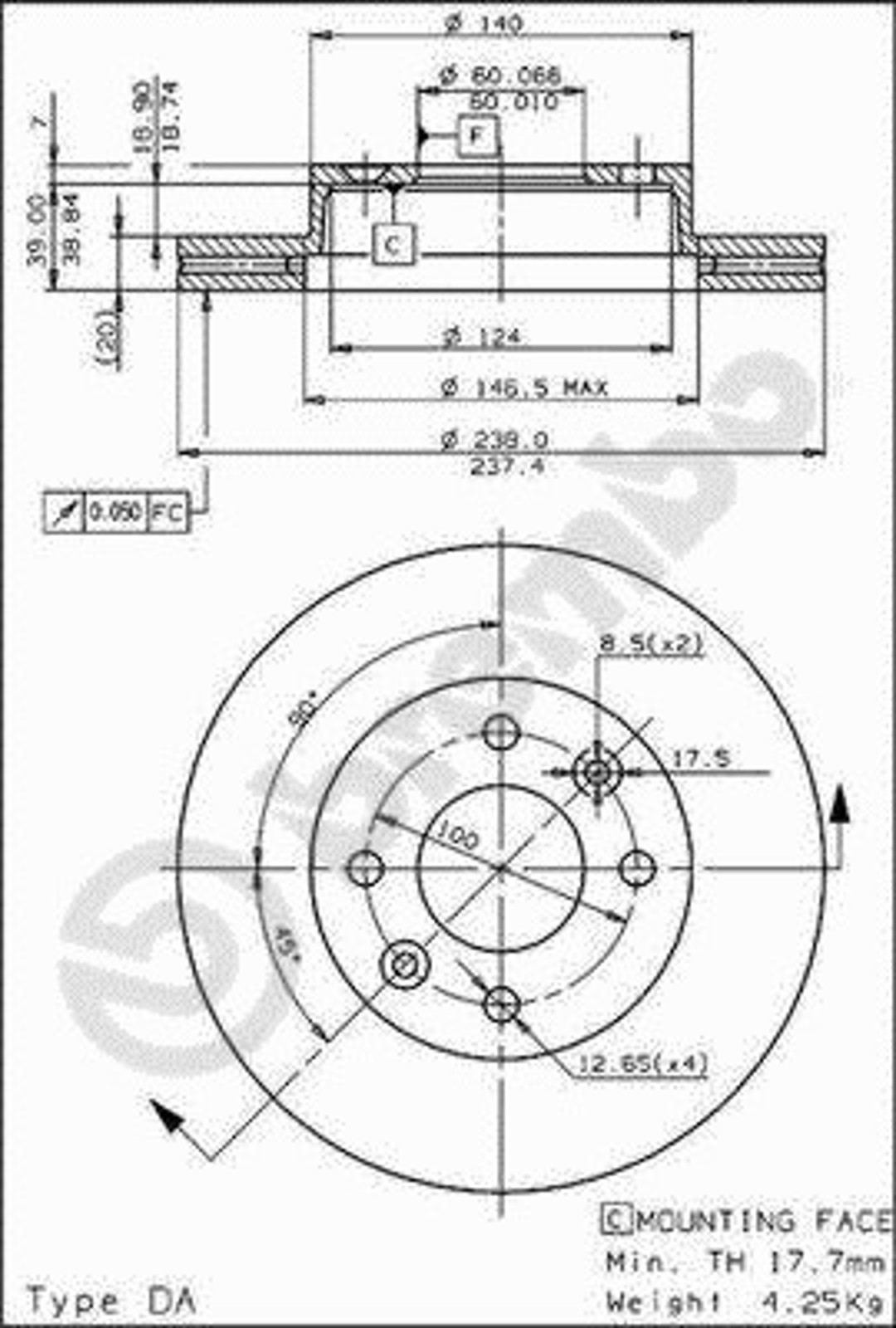Диск тормозной BRECO BS 7856