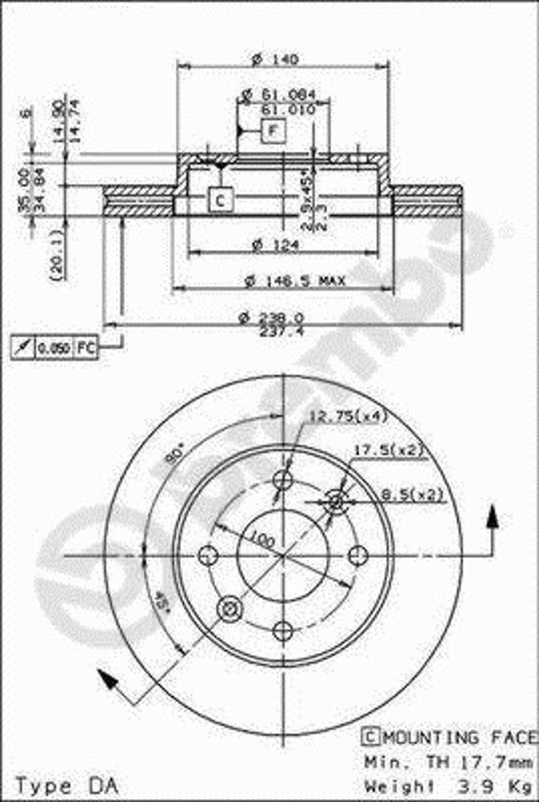 BS 7877 BRECO Диск тормозной