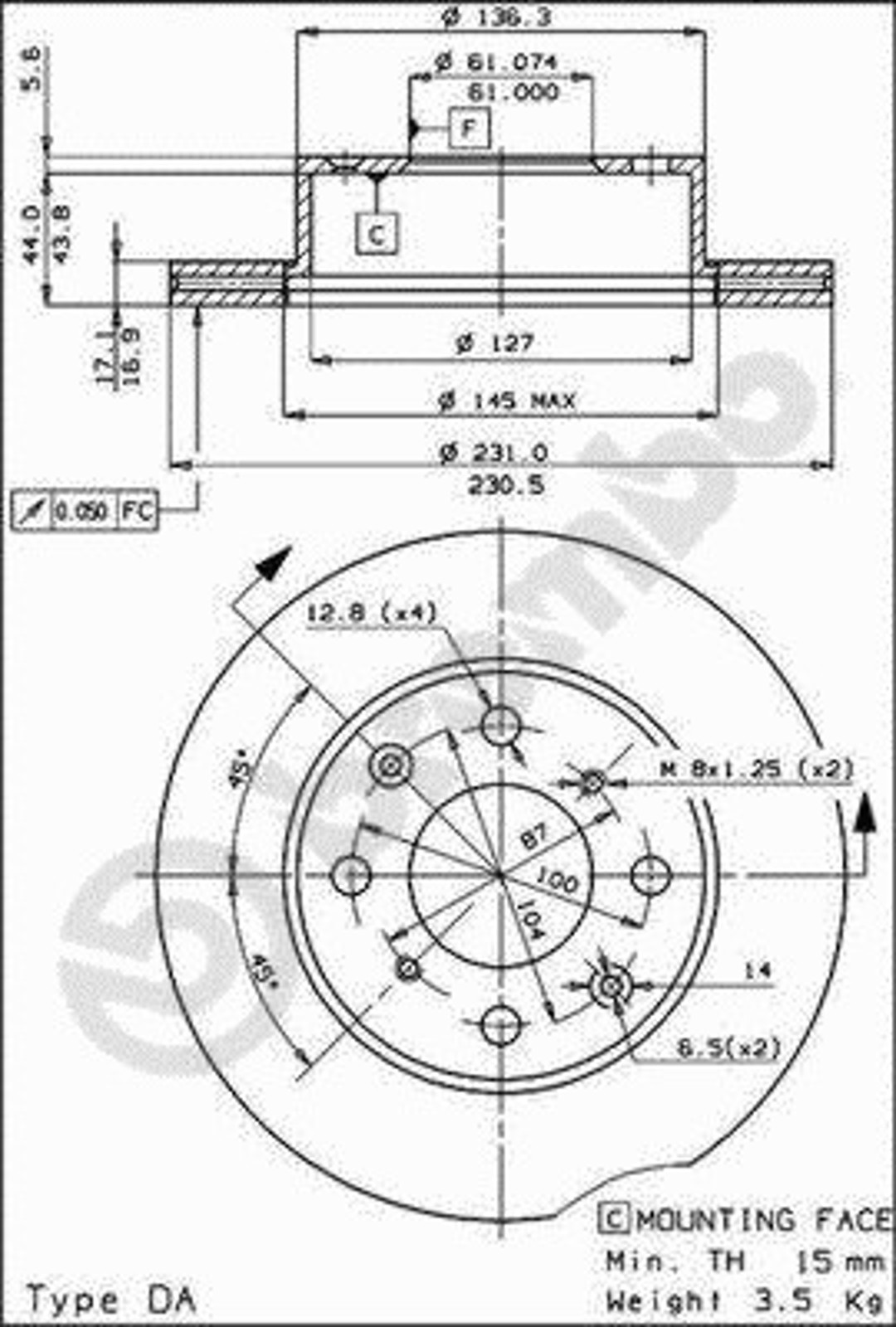 Диск тормозной BRECO BS 7892