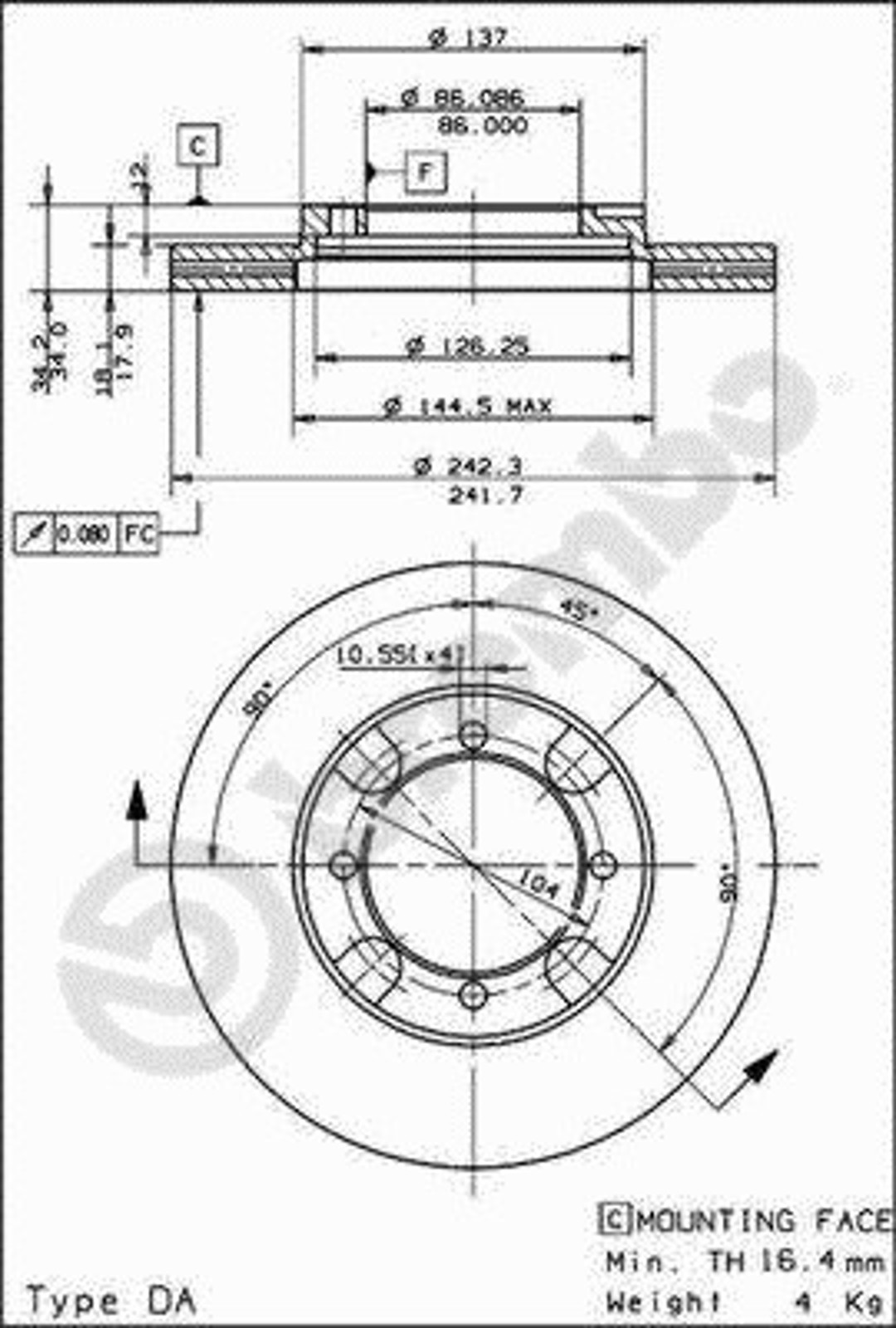 Диск тормозной BRECO BS 7928