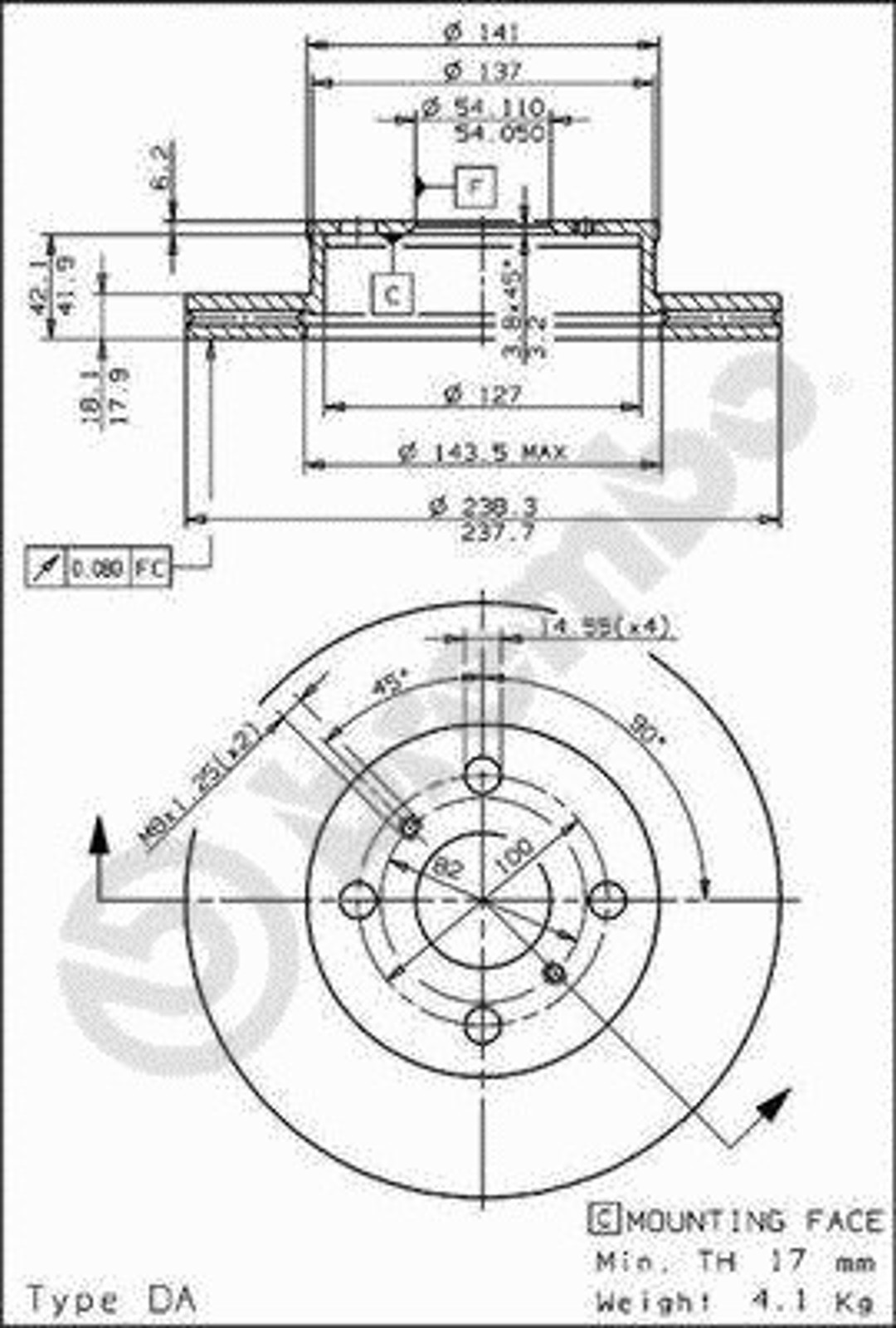 Диск тормозной BRECO BS 7951
