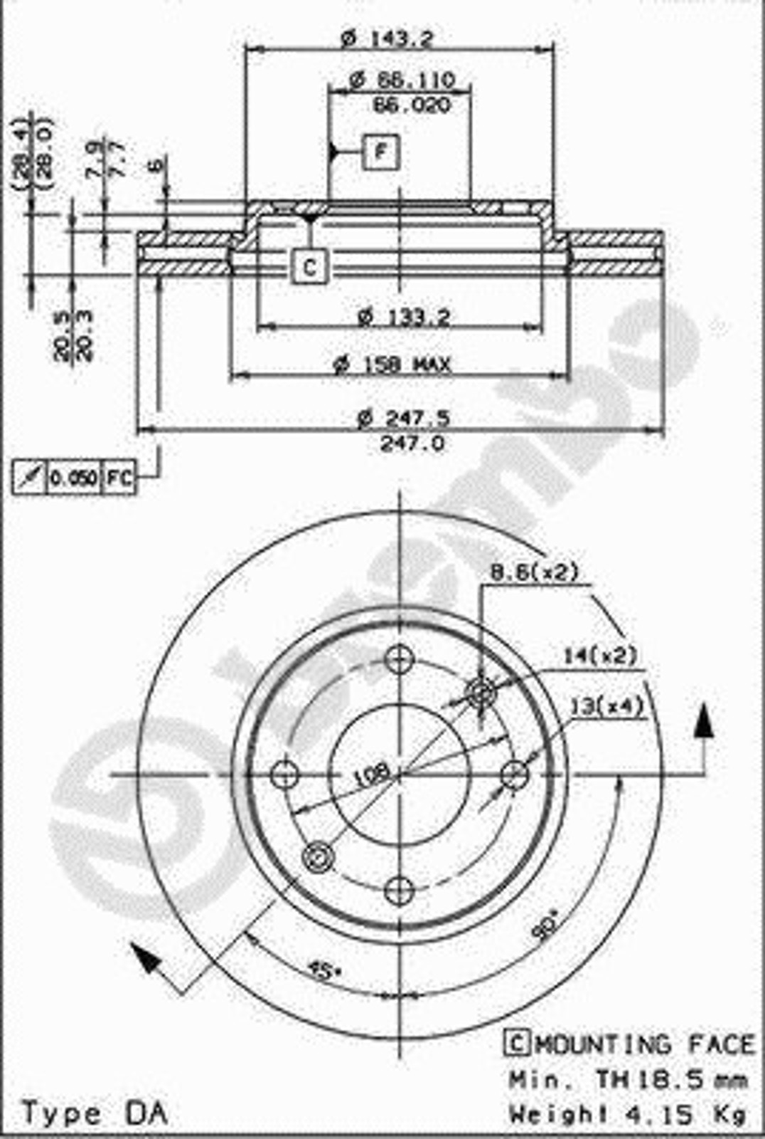 BS 7976 BRECO Диск тормозной