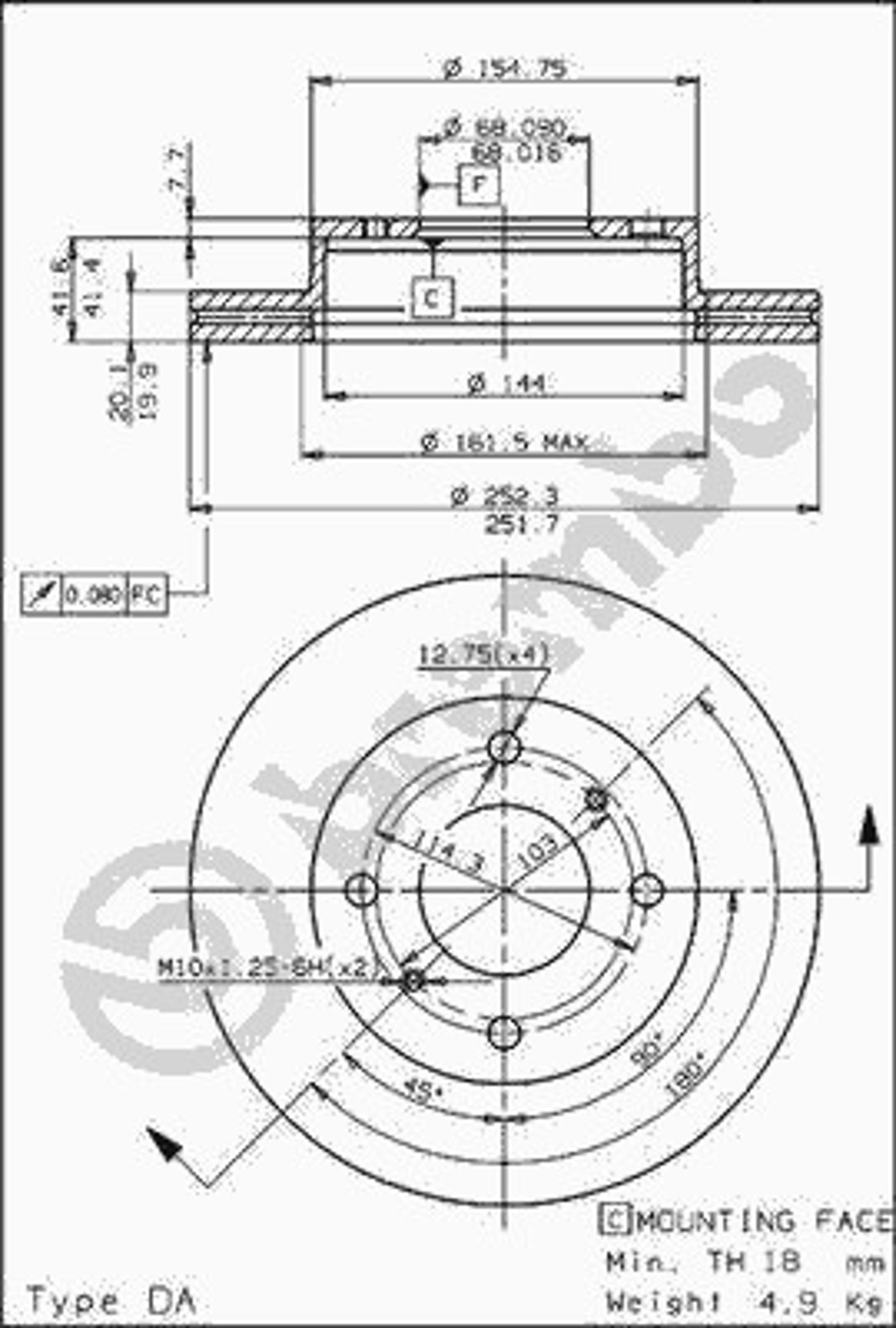 Диск тормозной BRECO BS 7992