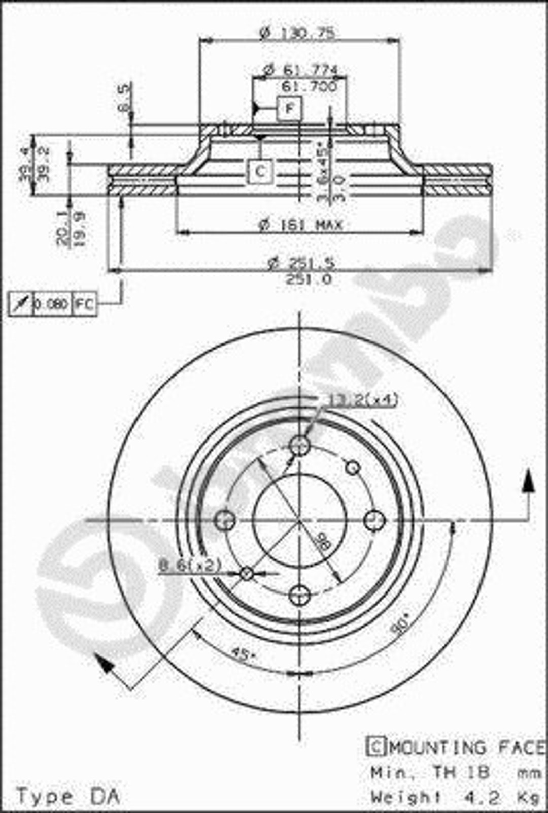Диск тормозной BRECO BS 8011