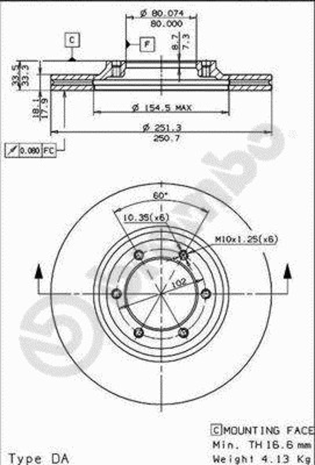 Диск тормозной BRECO BS 8036