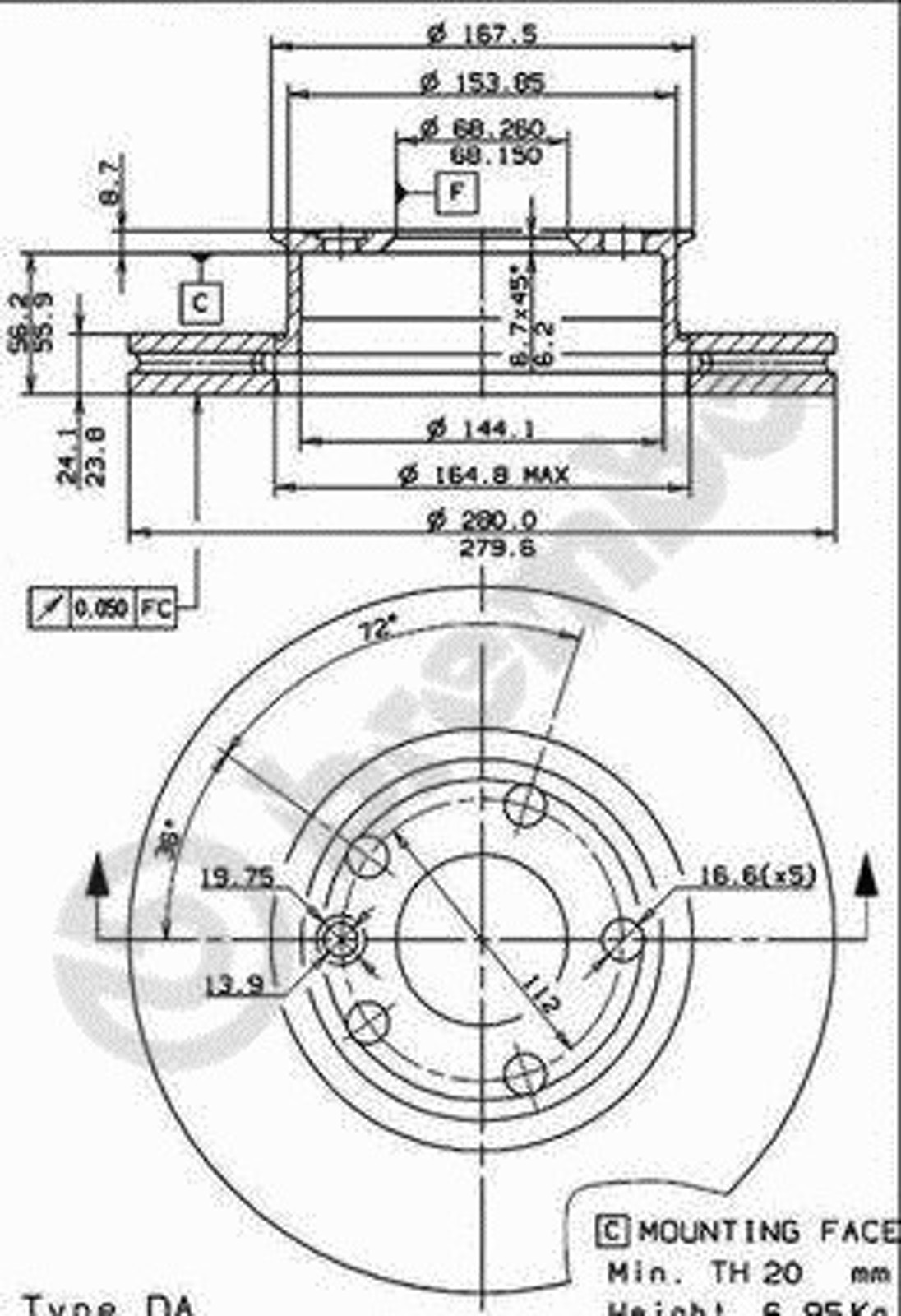 Диск тормозной BRECO BS 8053
