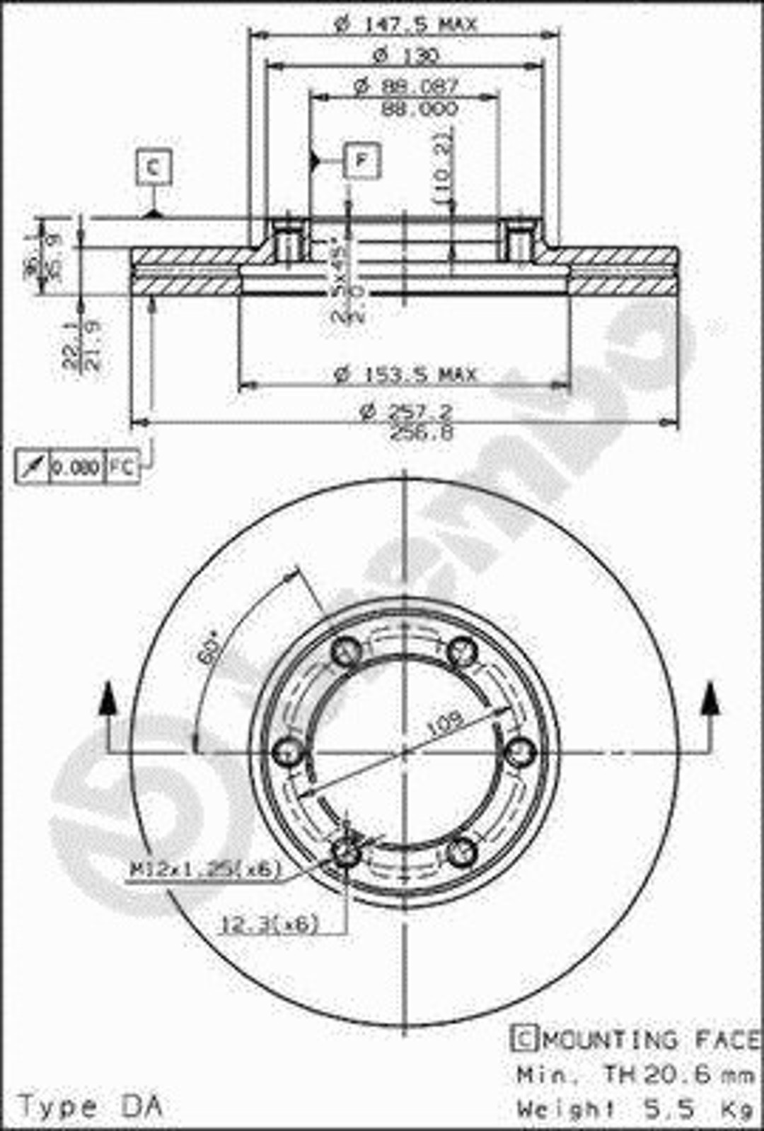 Диск тормозной BRECO BS 8056