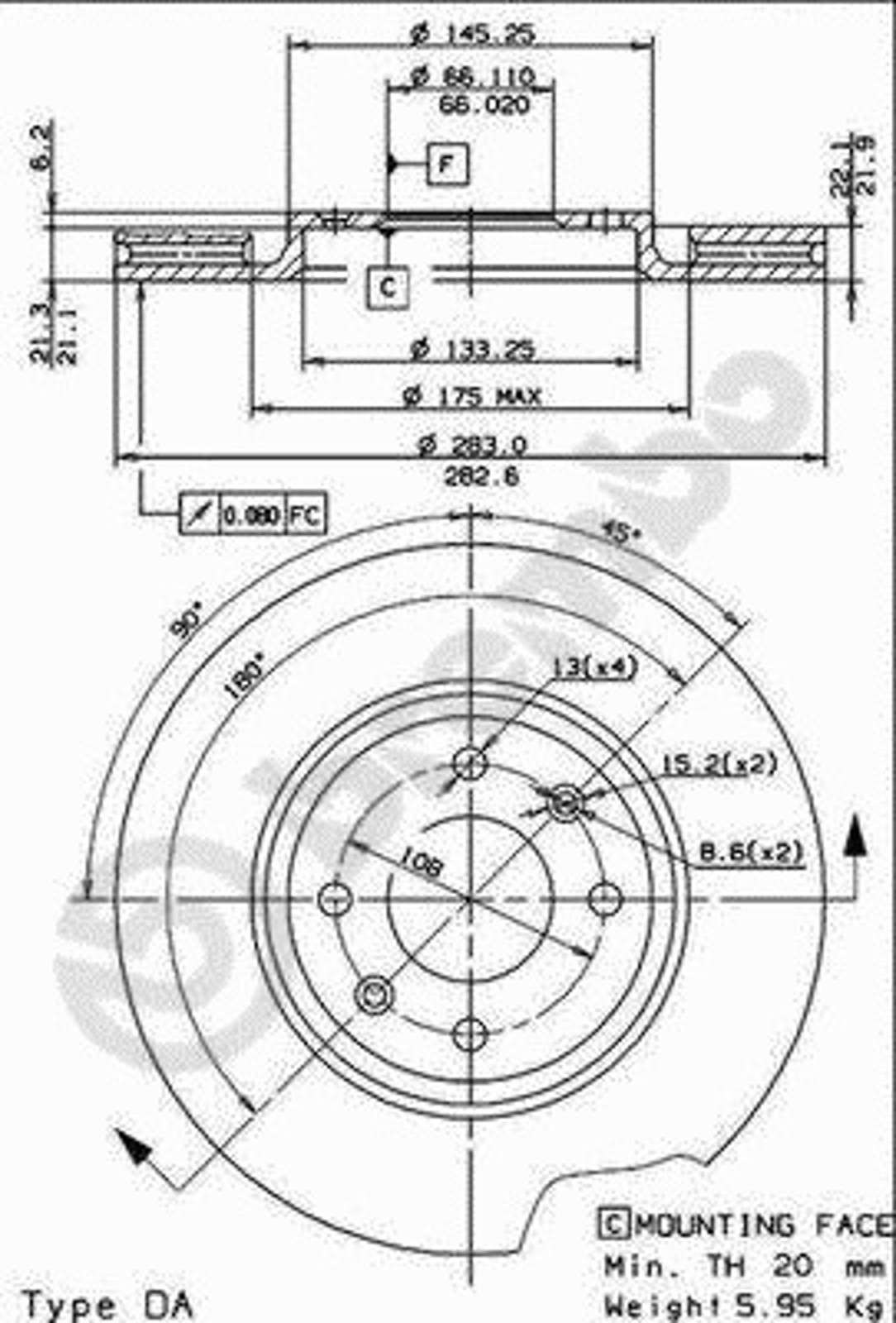 BS 8097 BRECO Диск тормозной