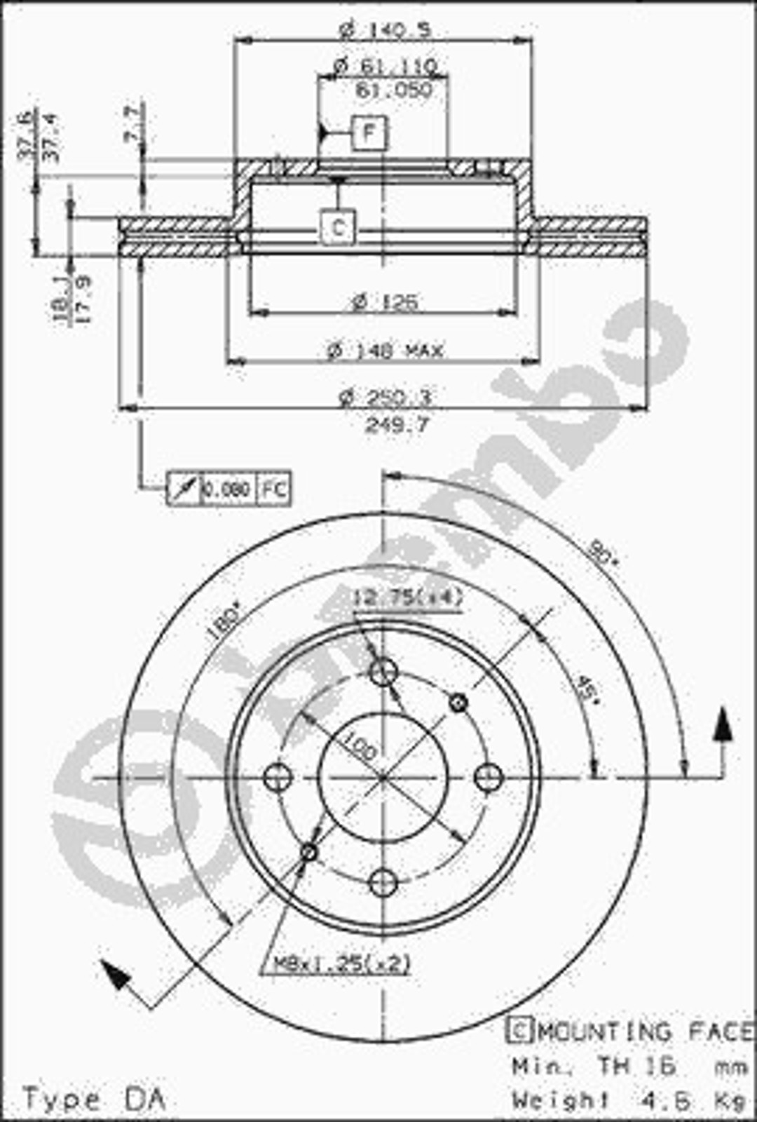 Диск тормозной BRECO BS 8120