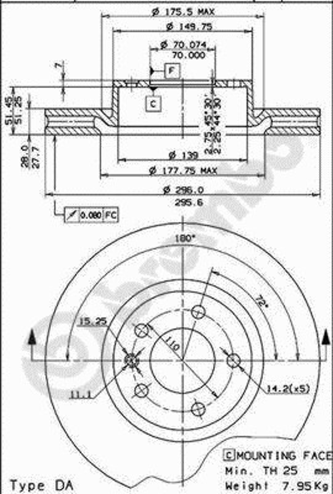 Диск тормозной BRECO BS 8126