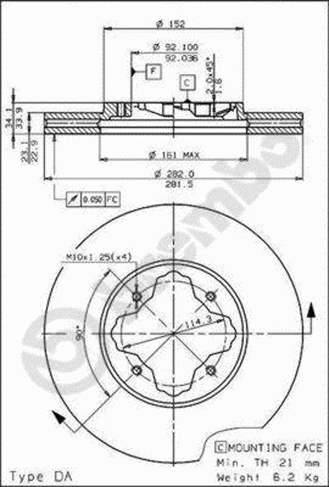 Диск тормозной BRECO BS 8141