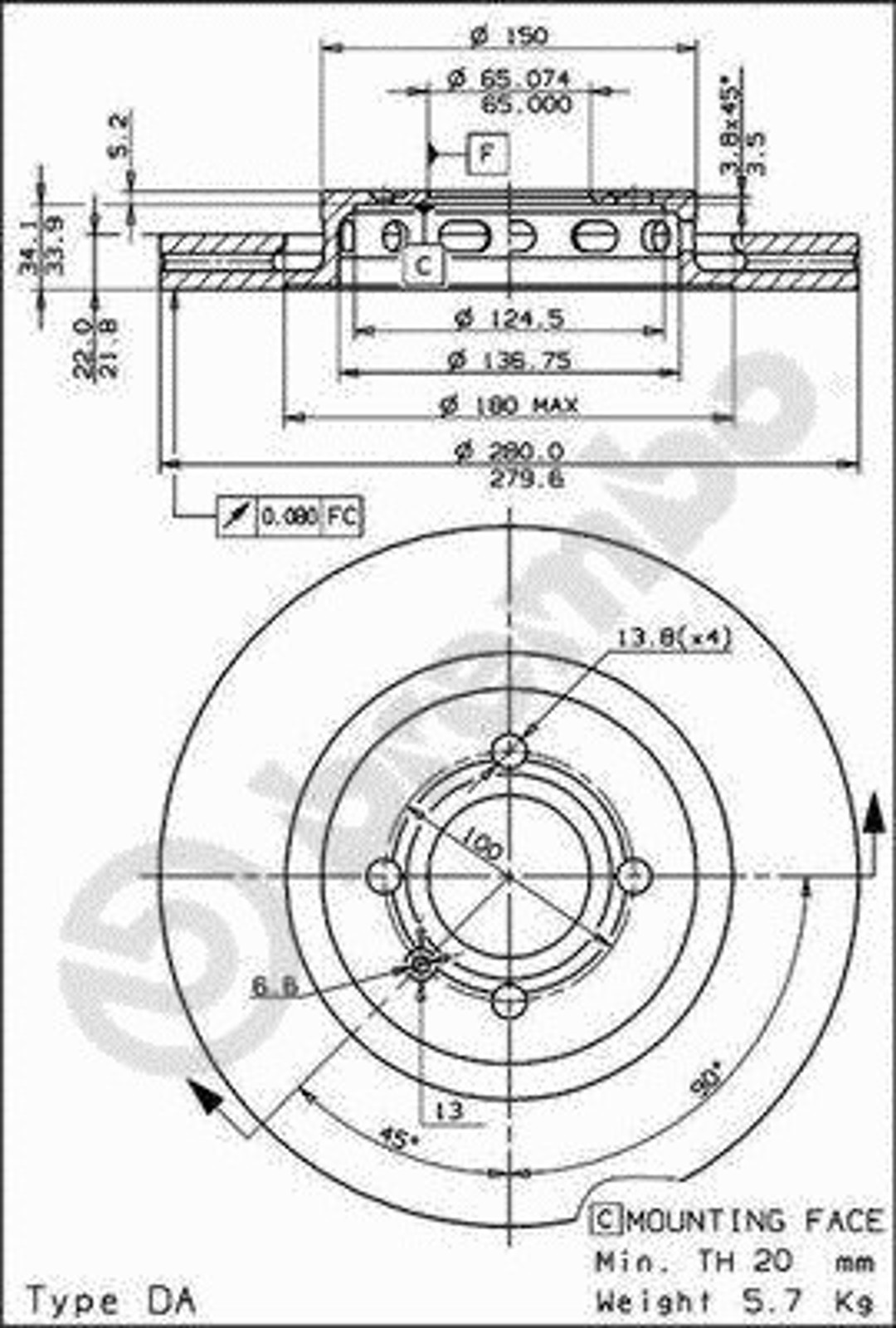 Диск тормозной BRECO BS 8195