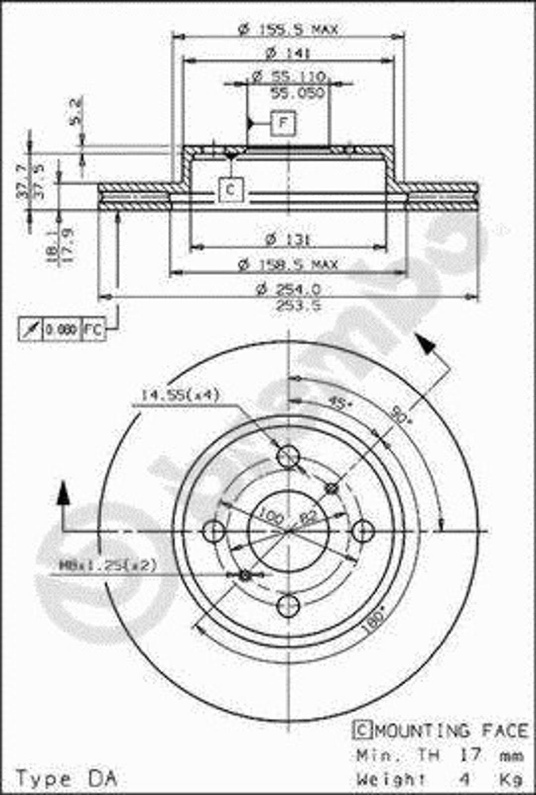 Диск тормозной BRECO BS 8203
