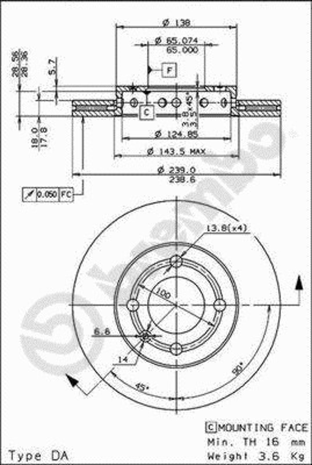 Диск тормозной BRECO BS 8207