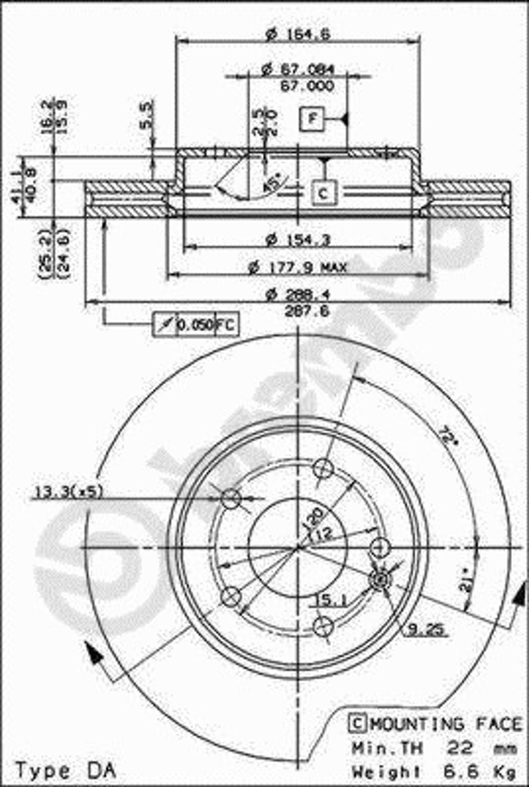 Диск тормозной BRECO BS 8219