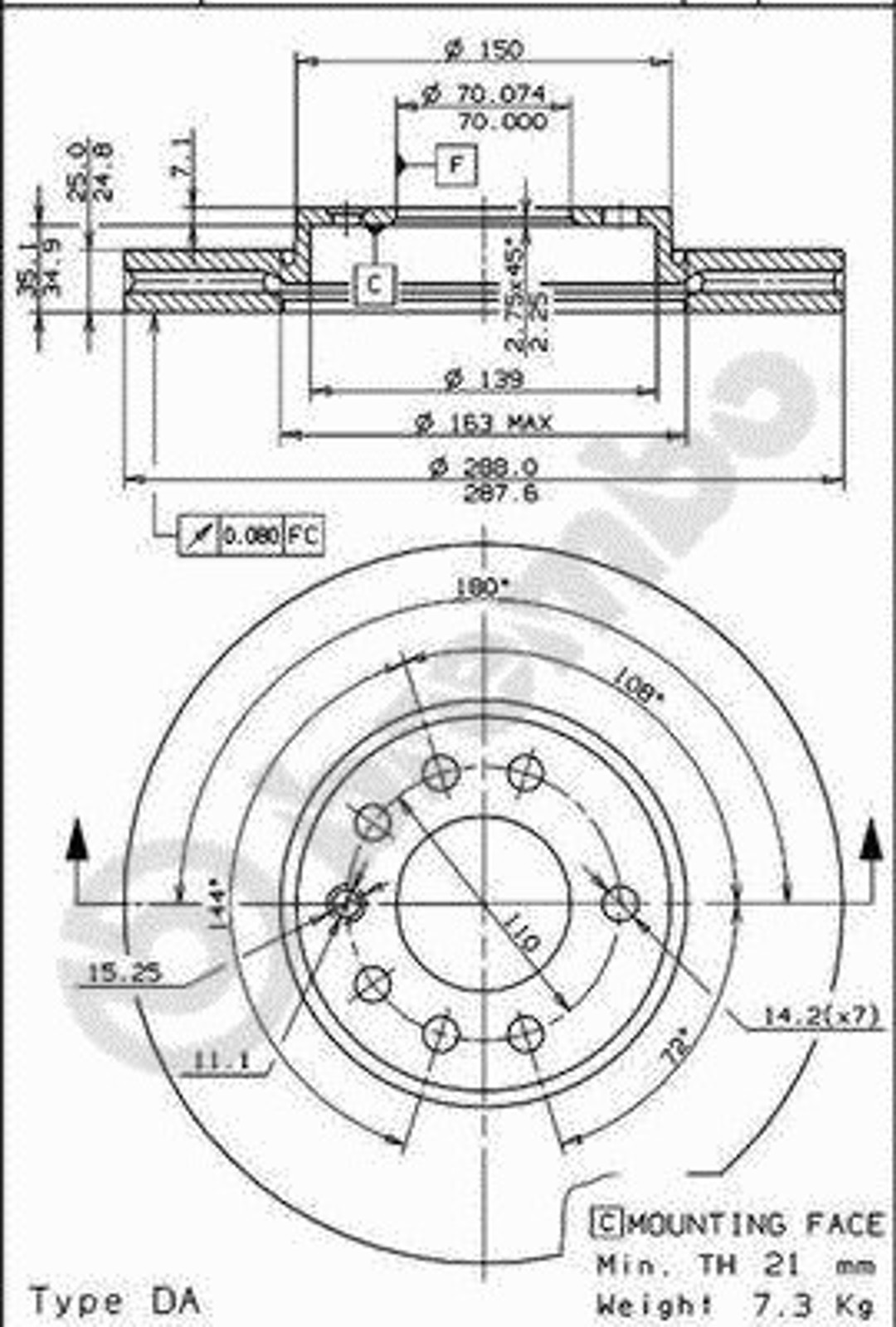 Диск тормозной BRECO BS 8274