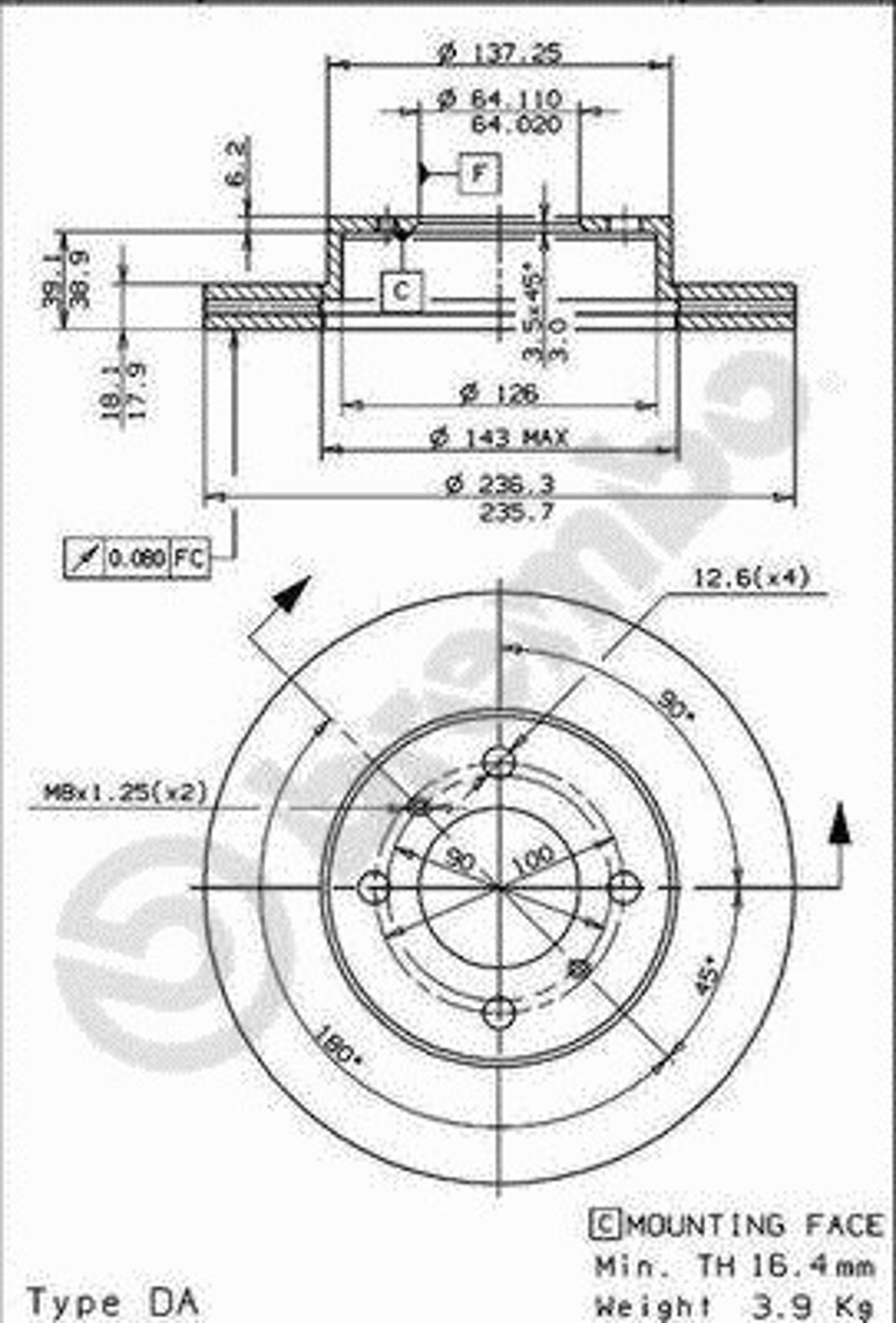 Диск тормозной BRECO BS 8276