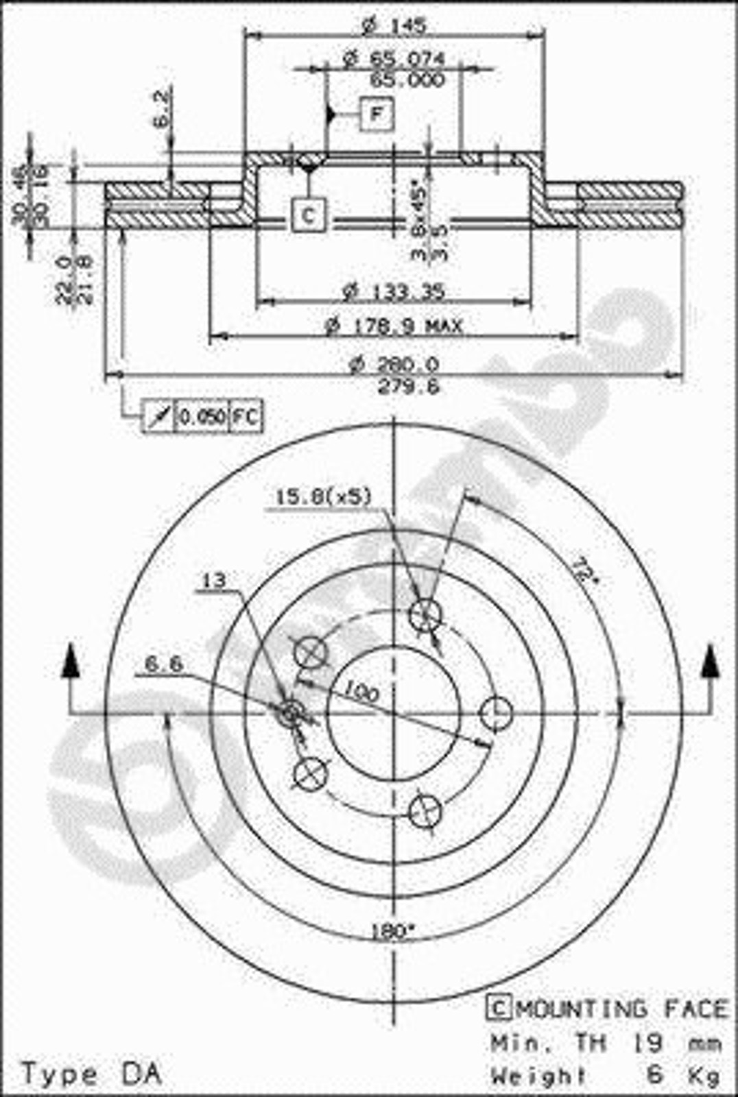 Диск тормозной BRECO BS 8280
