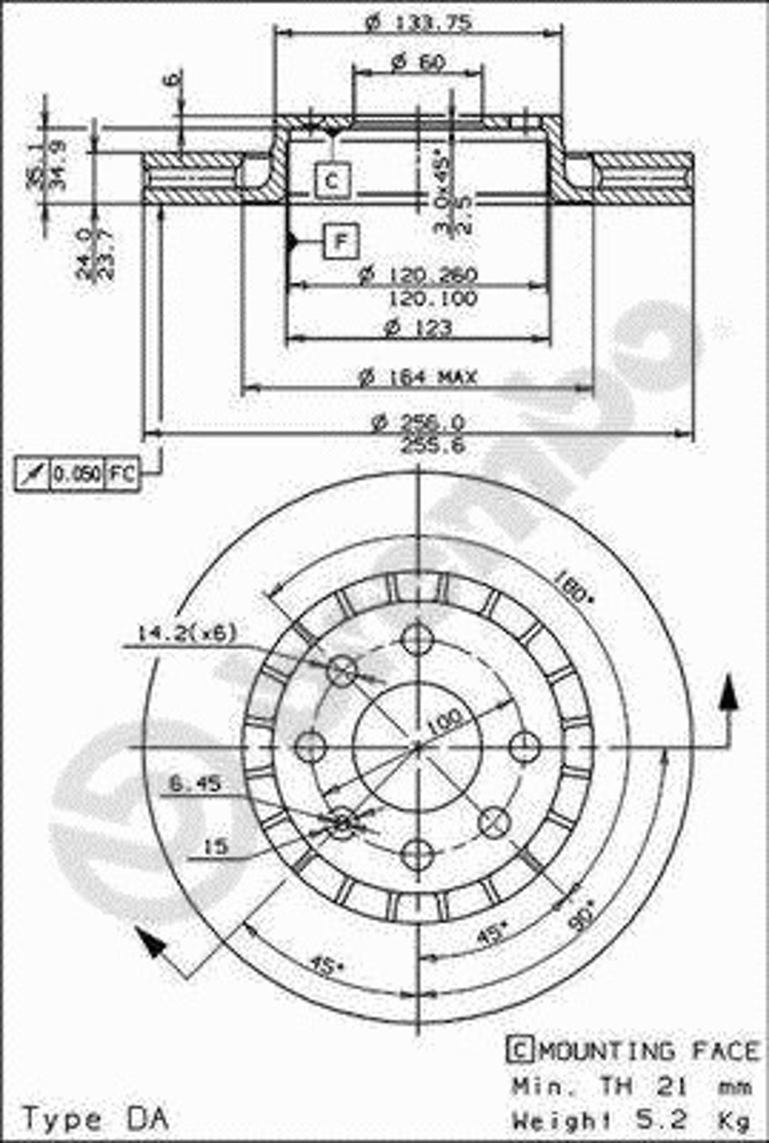 BS 8284 BRECO Диск тормозной