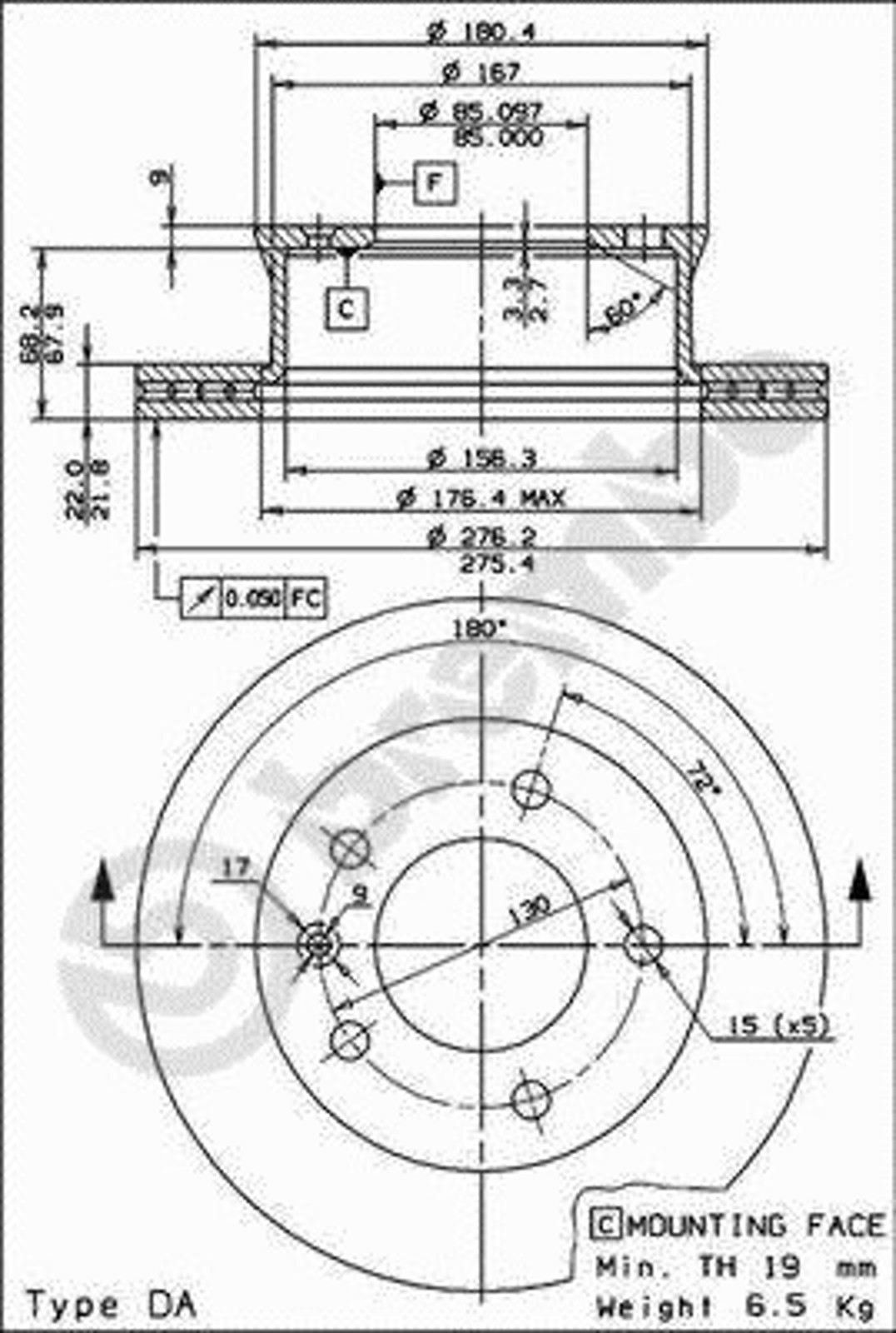 Диск тормозной BRECO BS 8301