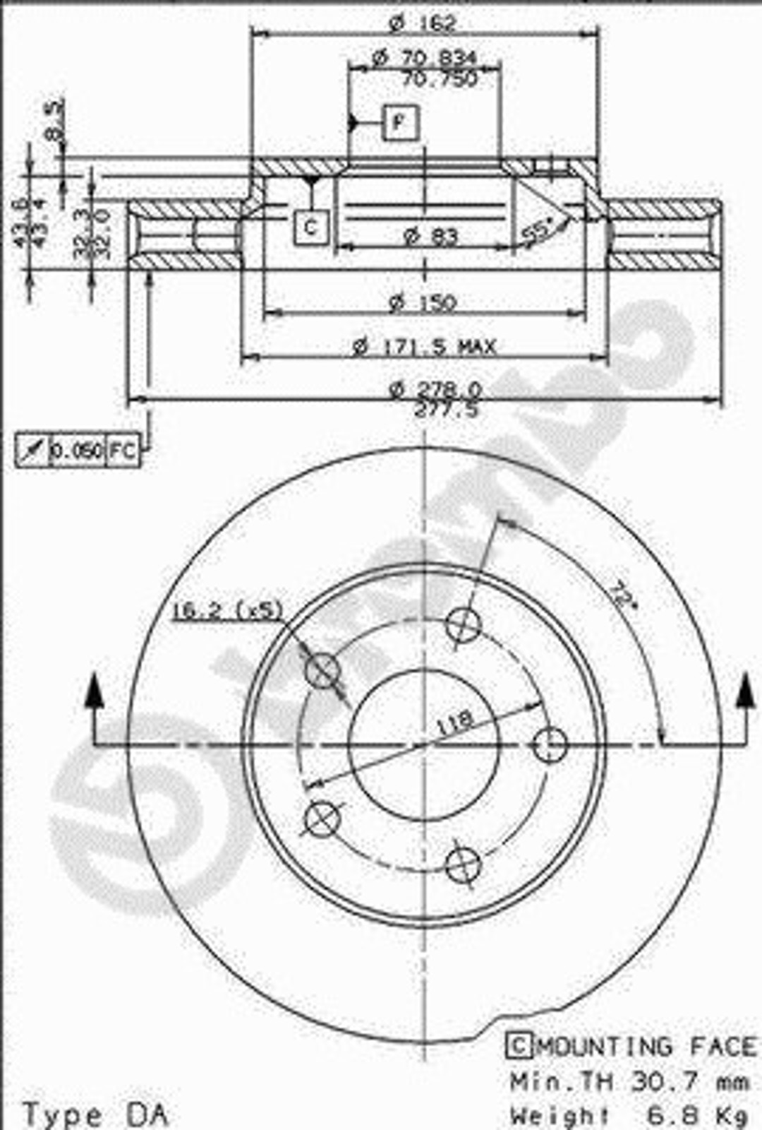 Диск тормозной BRECO BS 8323