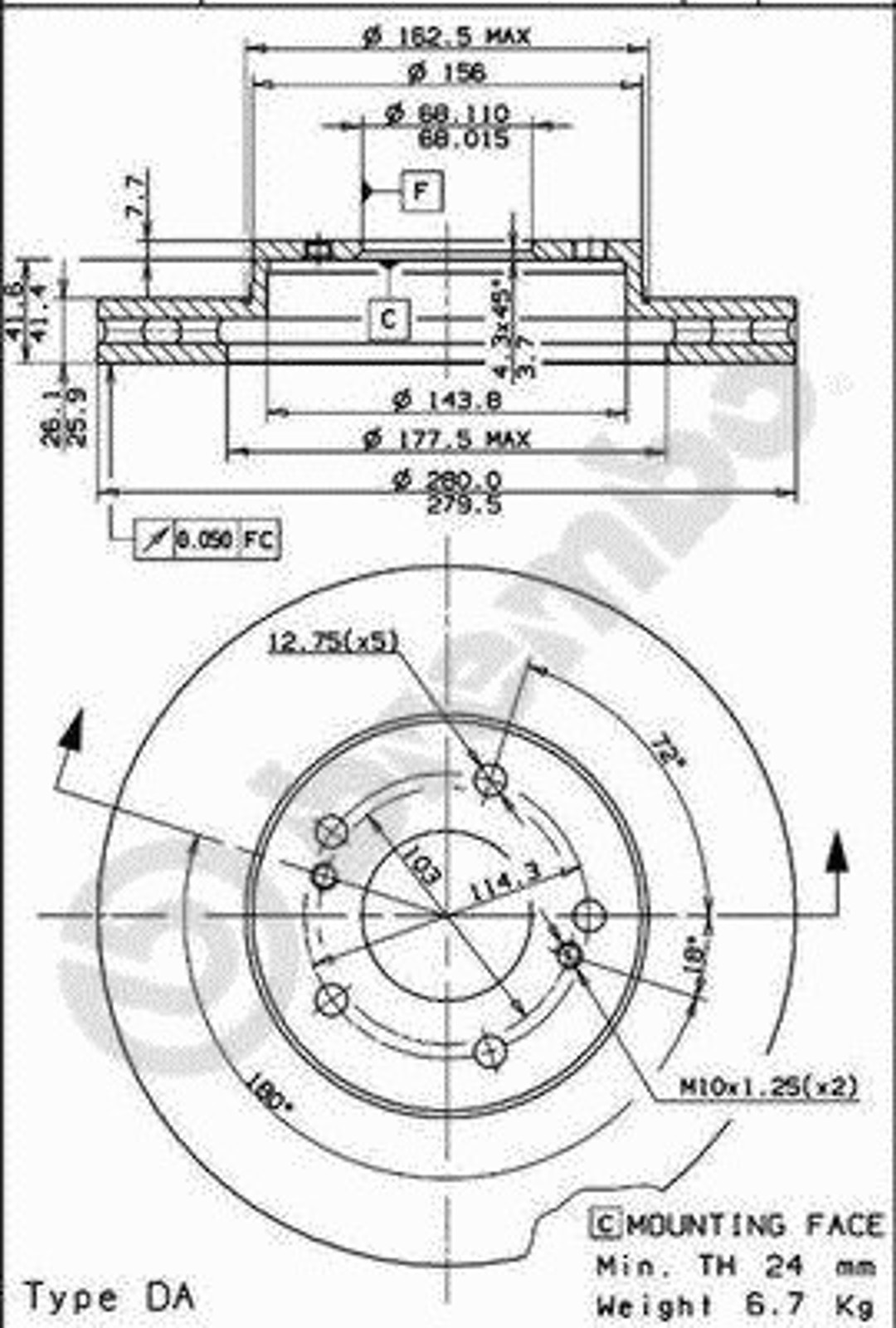 Диск тормозной BRECO BS 8375