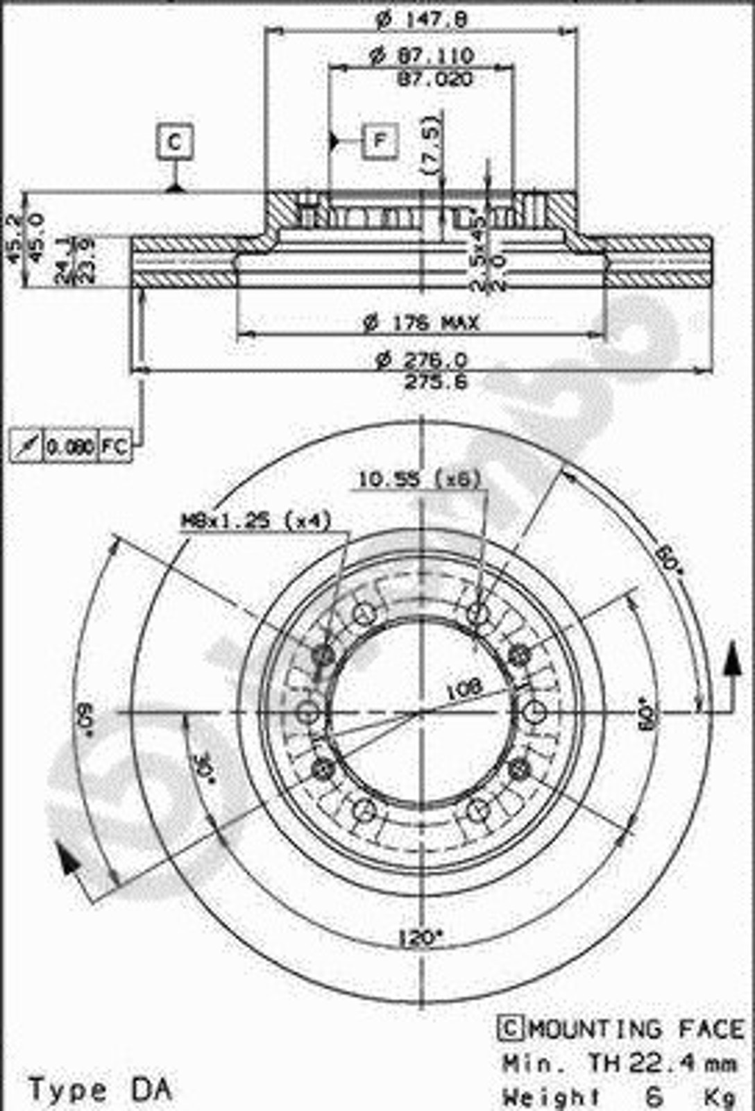 Диск тормозной BRECO BS 8388