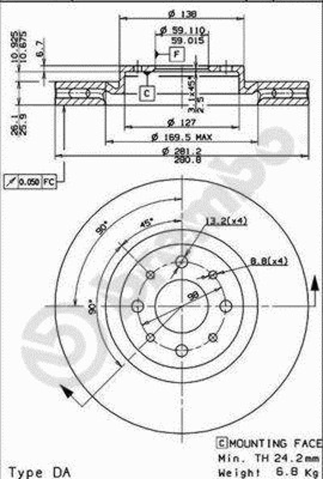 BS 8391 BRECO Диск тормозной