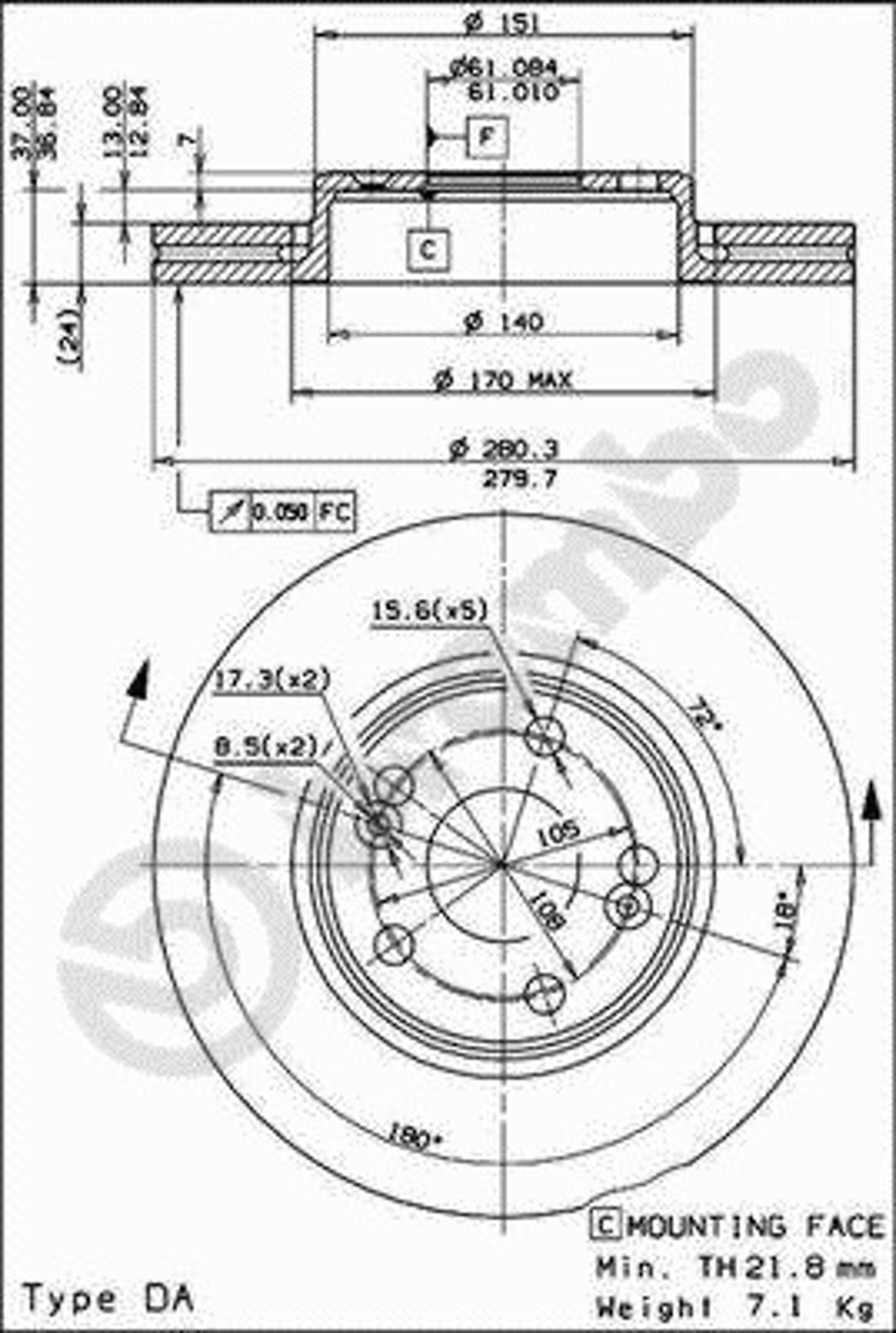 Диск тормозной BRECO BS 8392