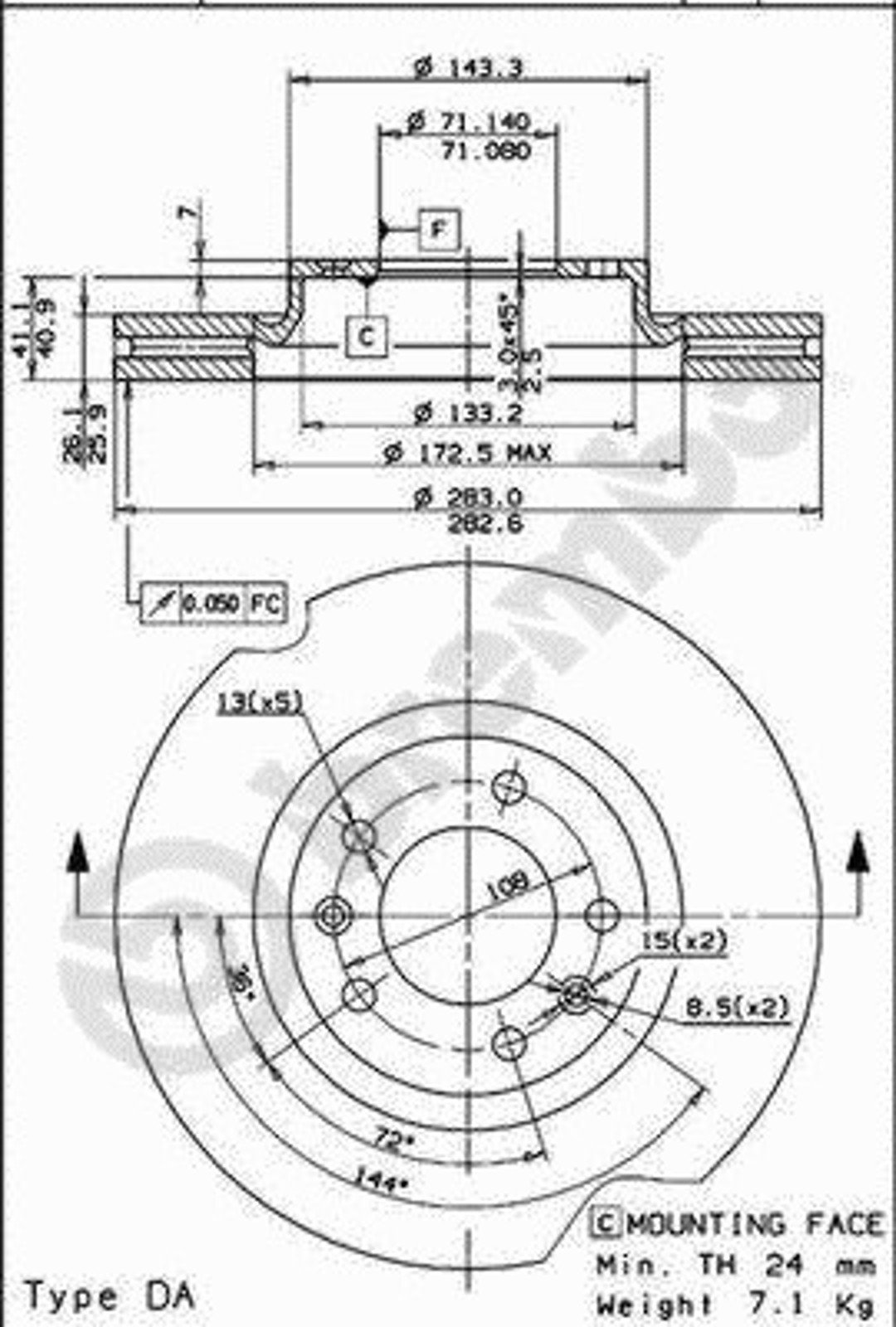 Диск тормозной BRECO BS 8397