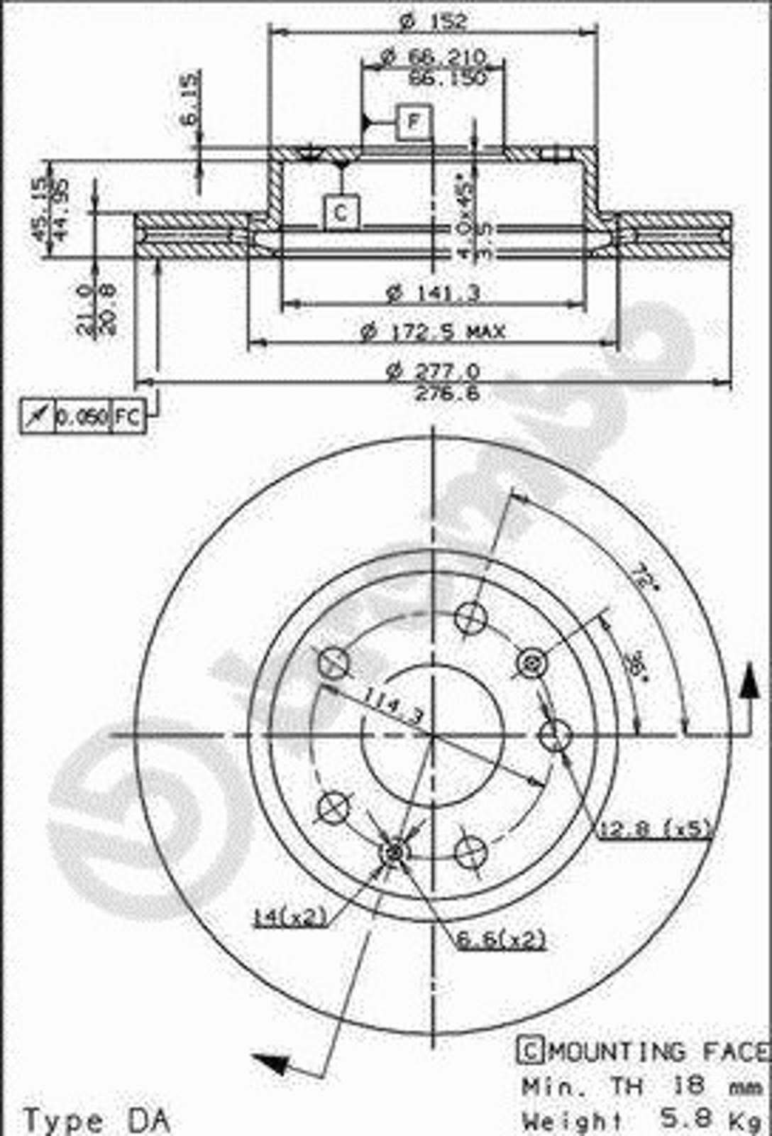 Диск тормозной BRECO BS 8413