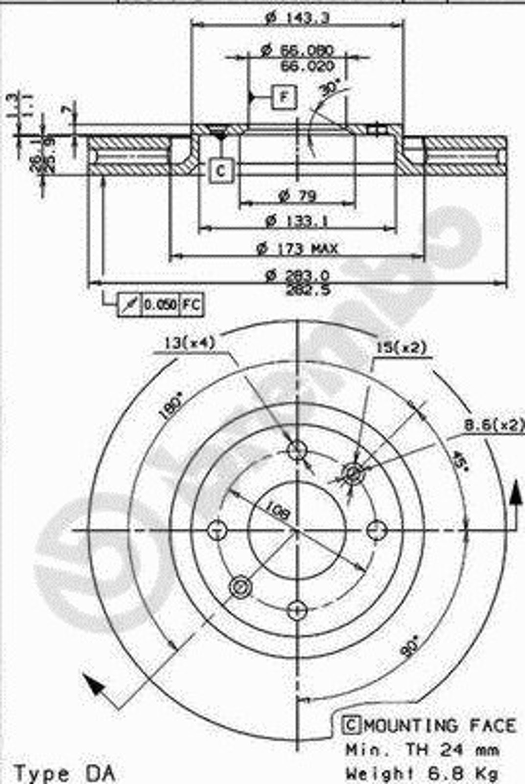 Диск тормозной BRECO BS 8415