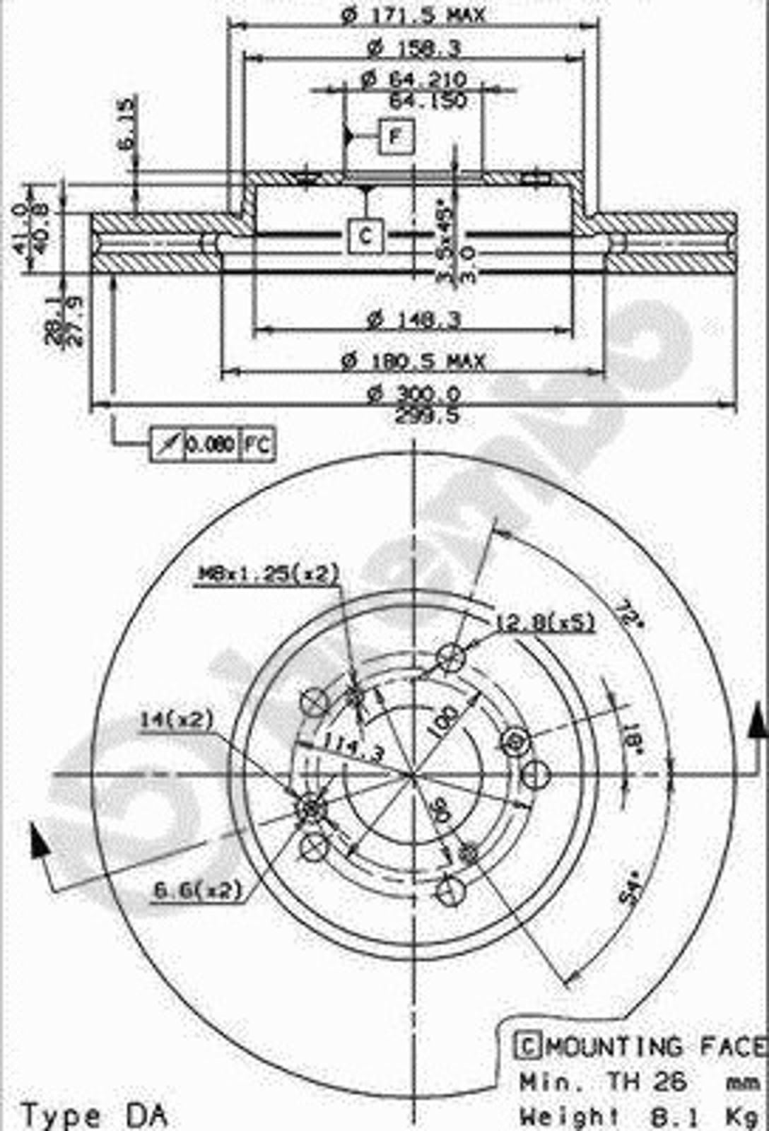 Диск тормозной BRECO BS 8418