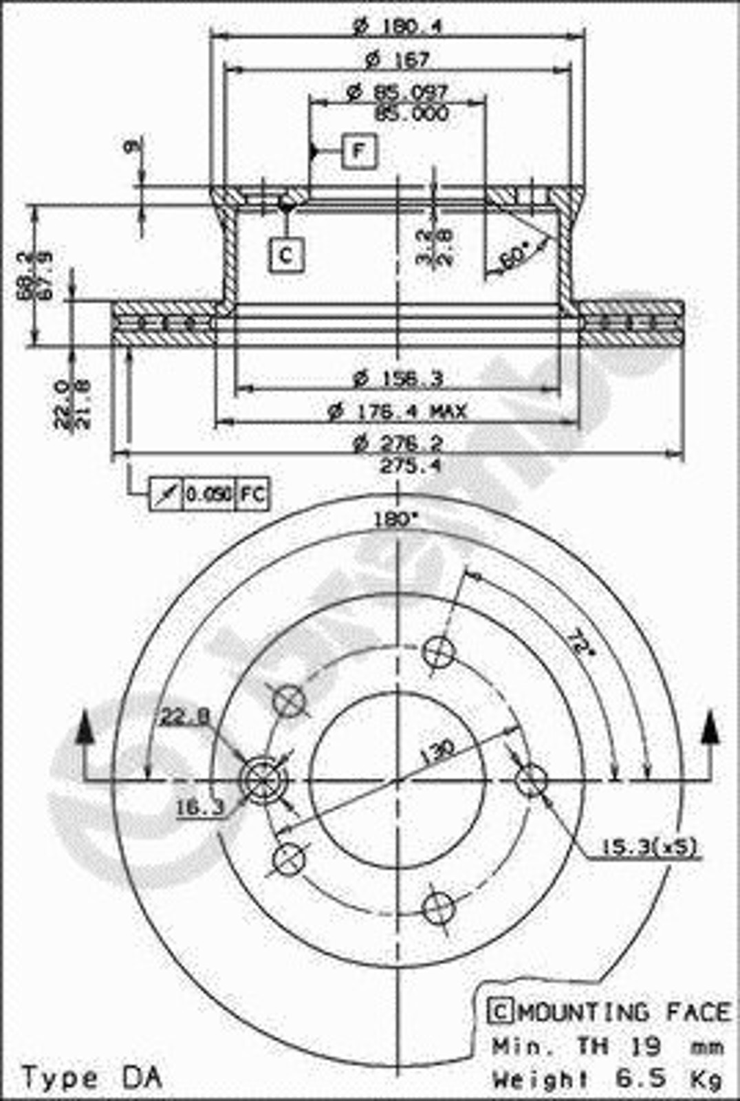 Диск тормозной BRECO BS 8431