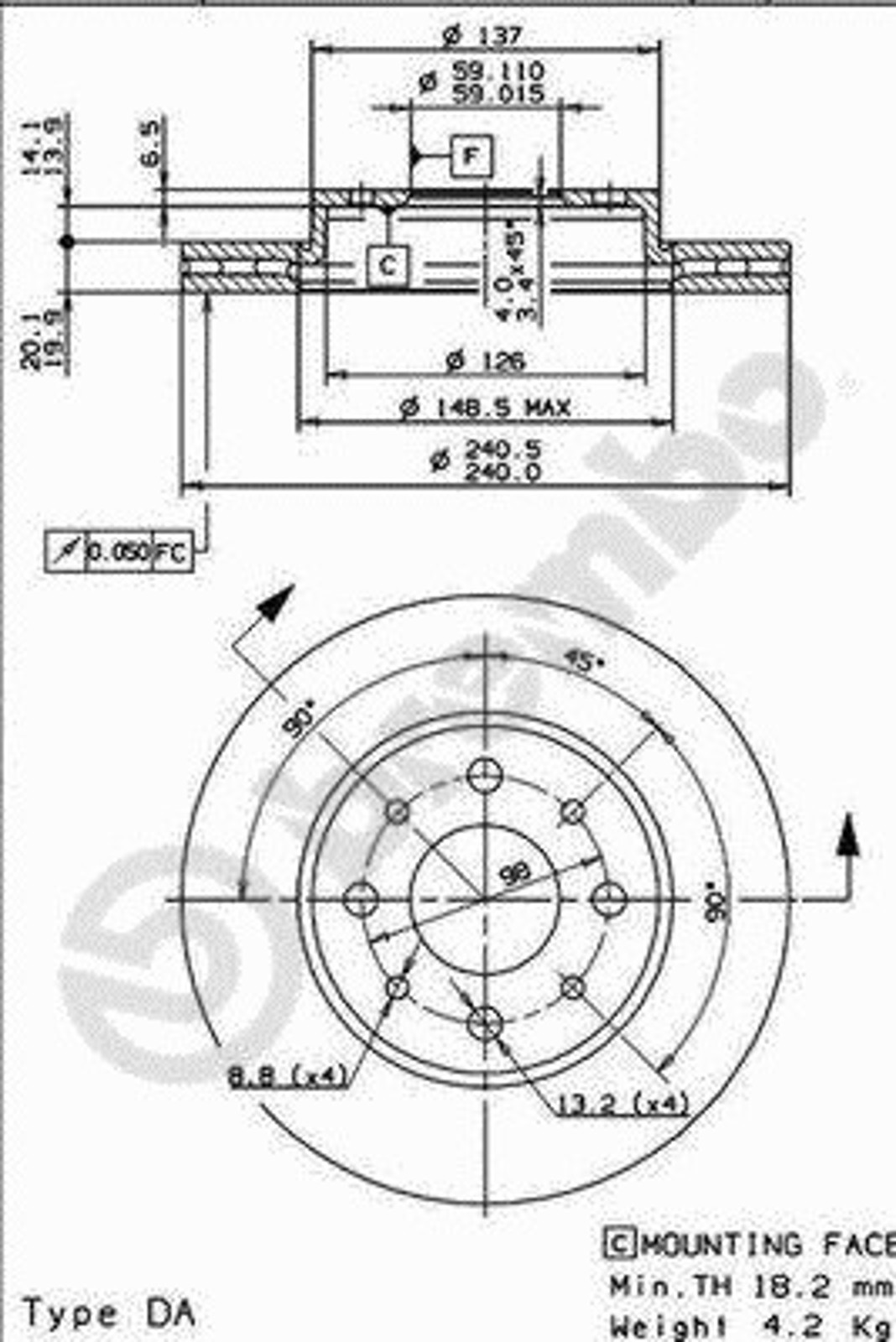 Диск тормозной BRECO BS 8441